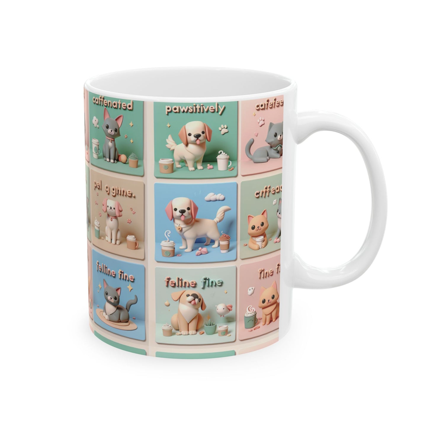 Cute Animal-Themed Ceramic Coffee Mug 11 and15oz, Microwave and Dishwasher Safe, Perfect Gift for Coffee, and Tea Lovers