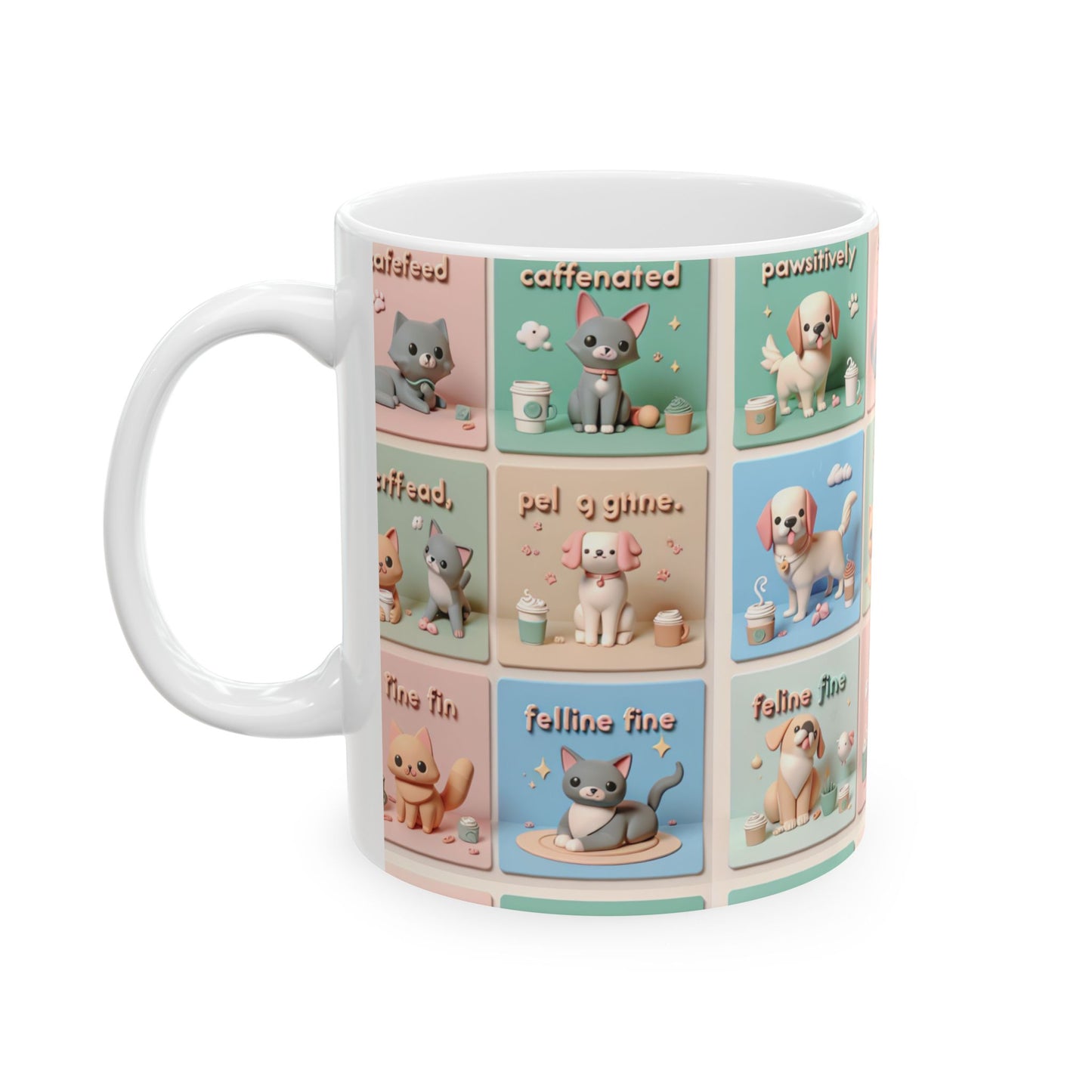 Cute Animal-Themed Ceramic Coffee Mug 11 and15oz, Microwave and Dishwasher Safe, Perfect Gift for Coffee, and Tea Lovers
