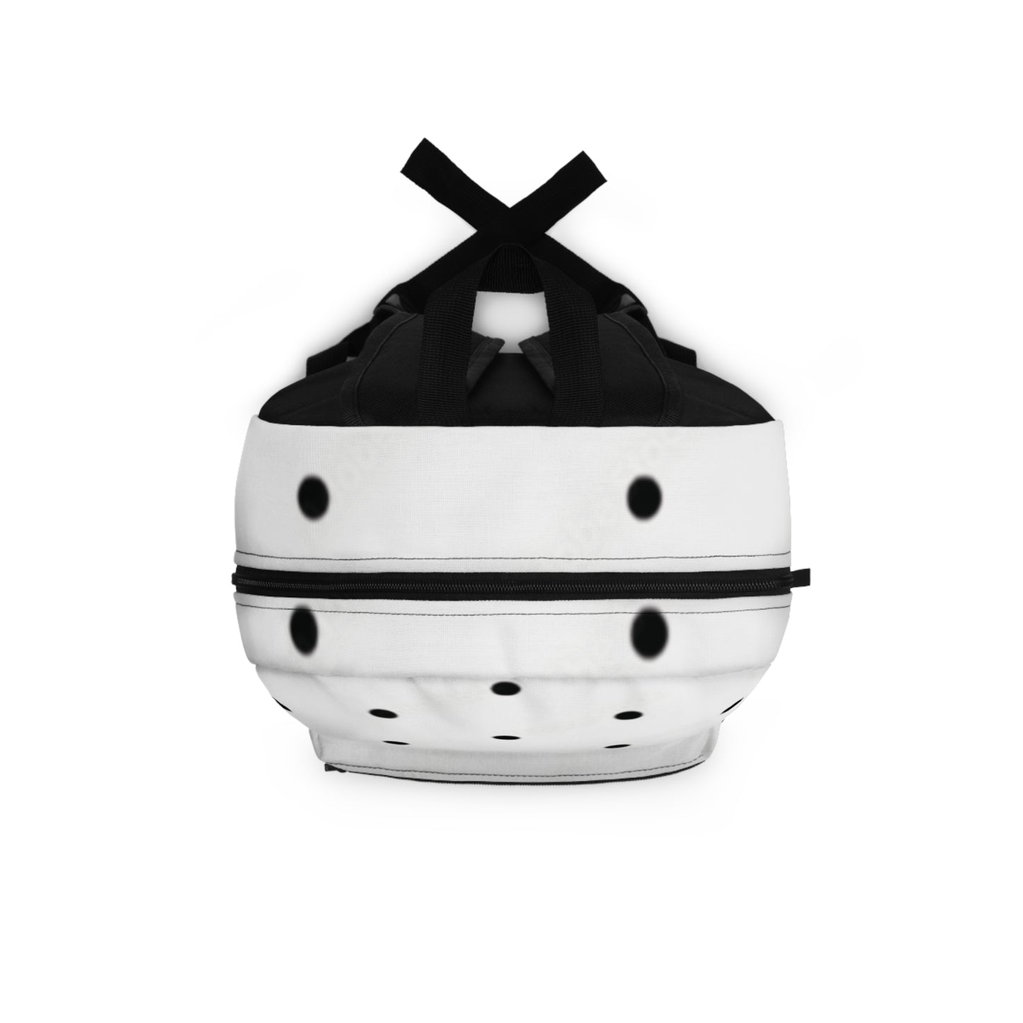Durable White Polka Dot Backpack,Lightweight, Waterproof Polyester,Adjustable Straps, Ideal for Travel, School, and Daily Use