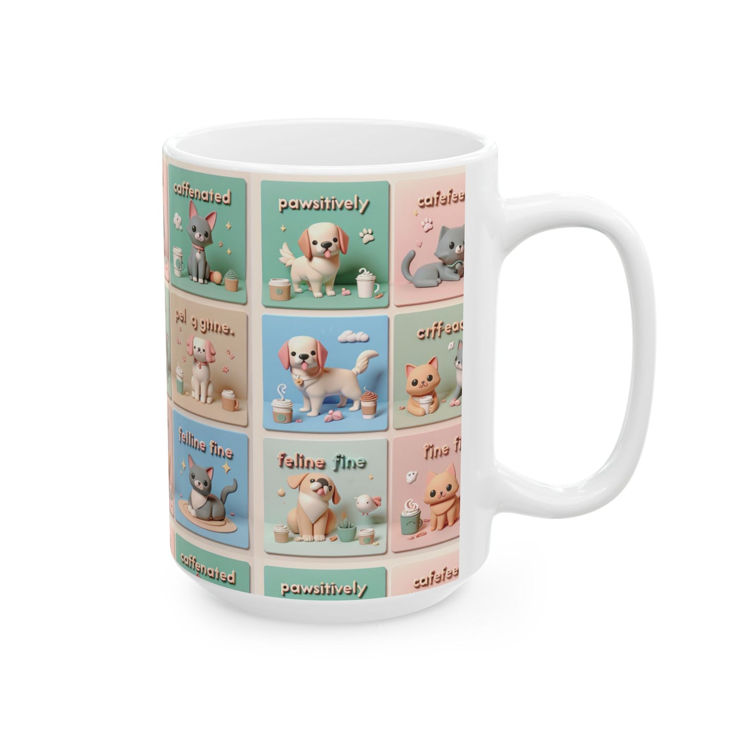 Cute Animal-Themed Ceramic Coffee Mug 11 and15oz, Microwave and Dishwasher Safe, Perfect Gift for Coffee, and Tea Lovers