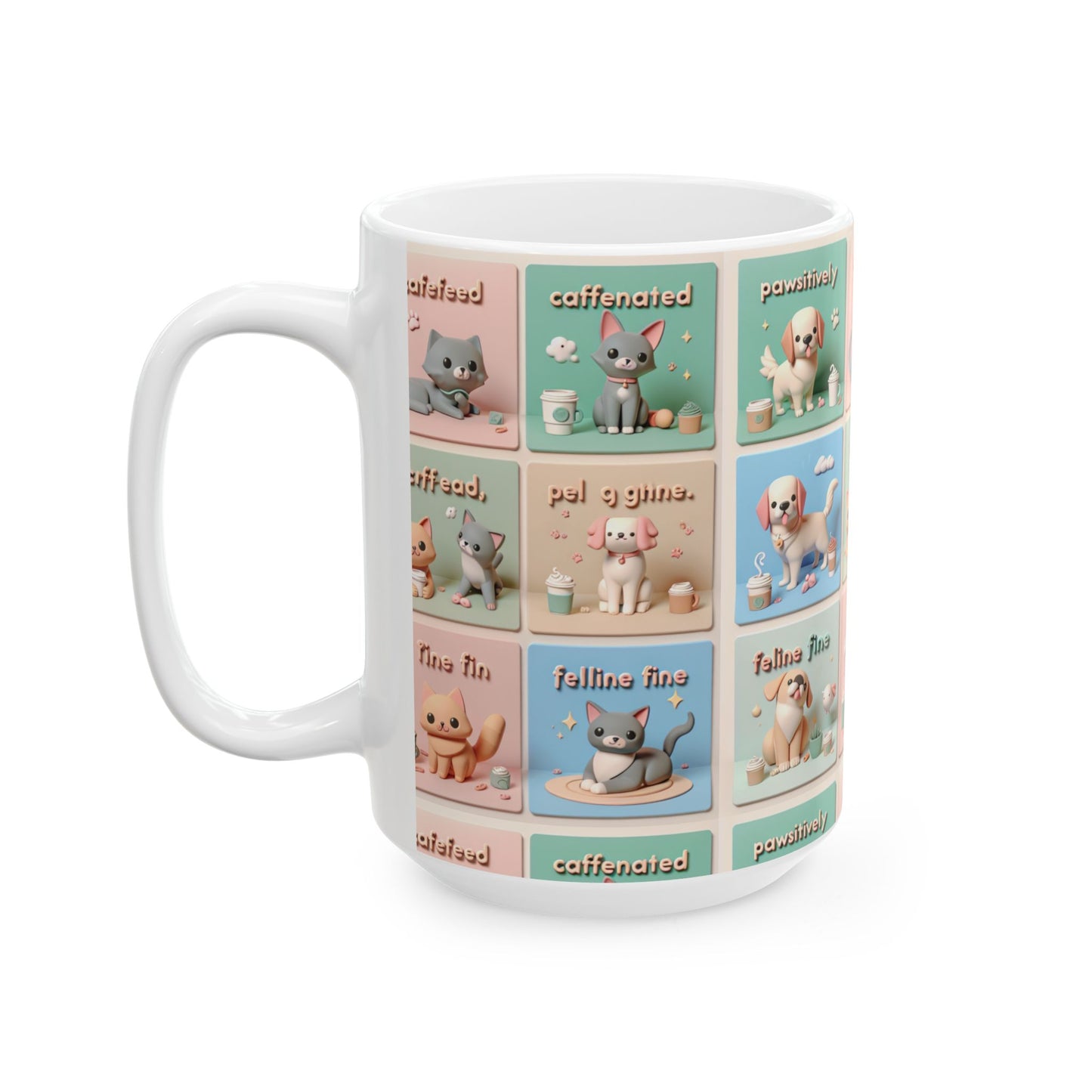 Cute Animal-Themed Ceramic Coffee Mug 11 and15oz, Microwave and Dishwasher Safe, Perfect Gift for Coffee, and Tea Lovers