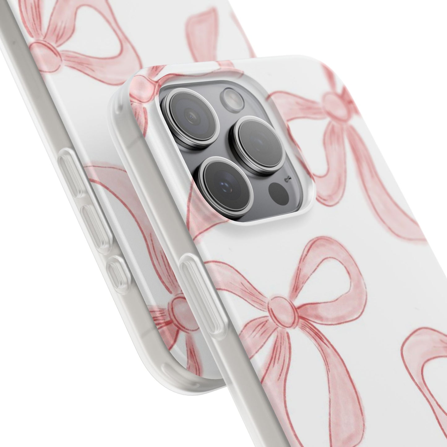 Pink Bows, Flexible Phone Case