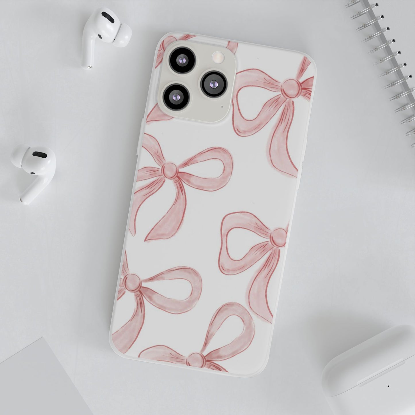Pink Bows, Flexible Phone Case