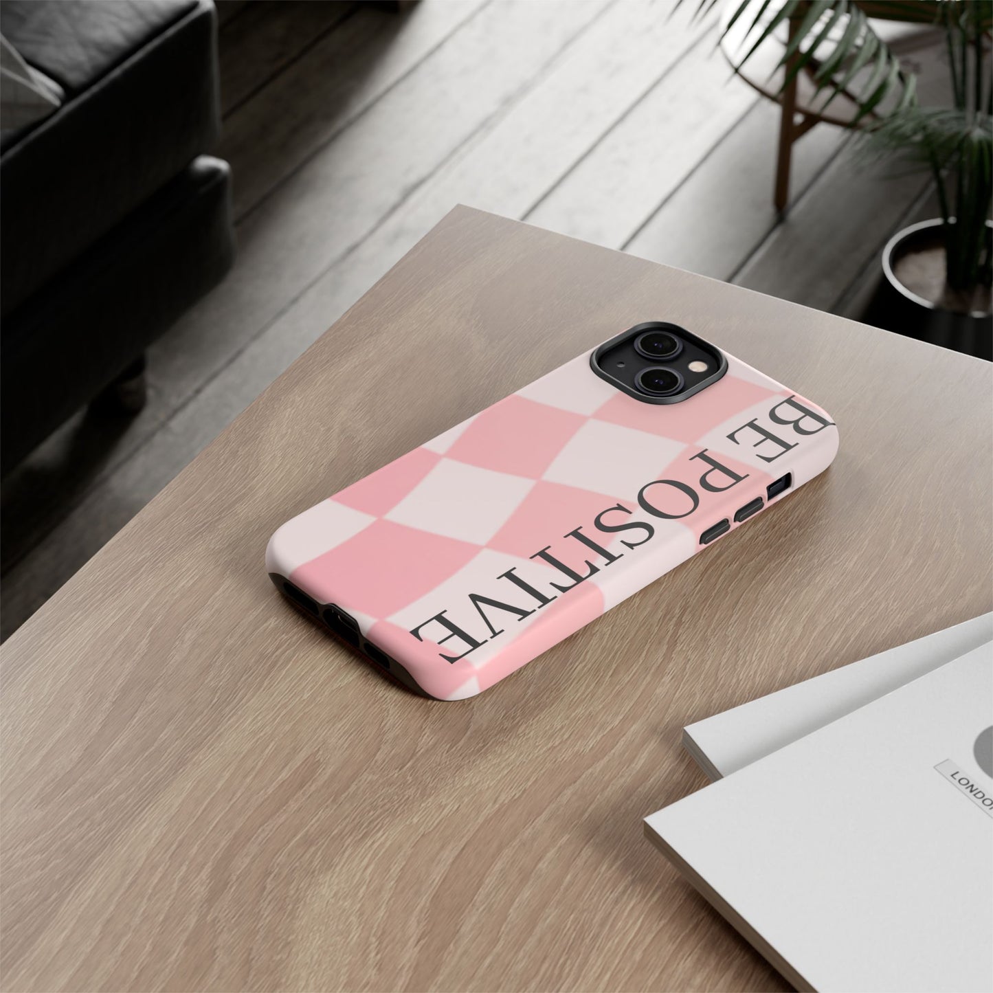 Be Positive, Pink & White Phone case