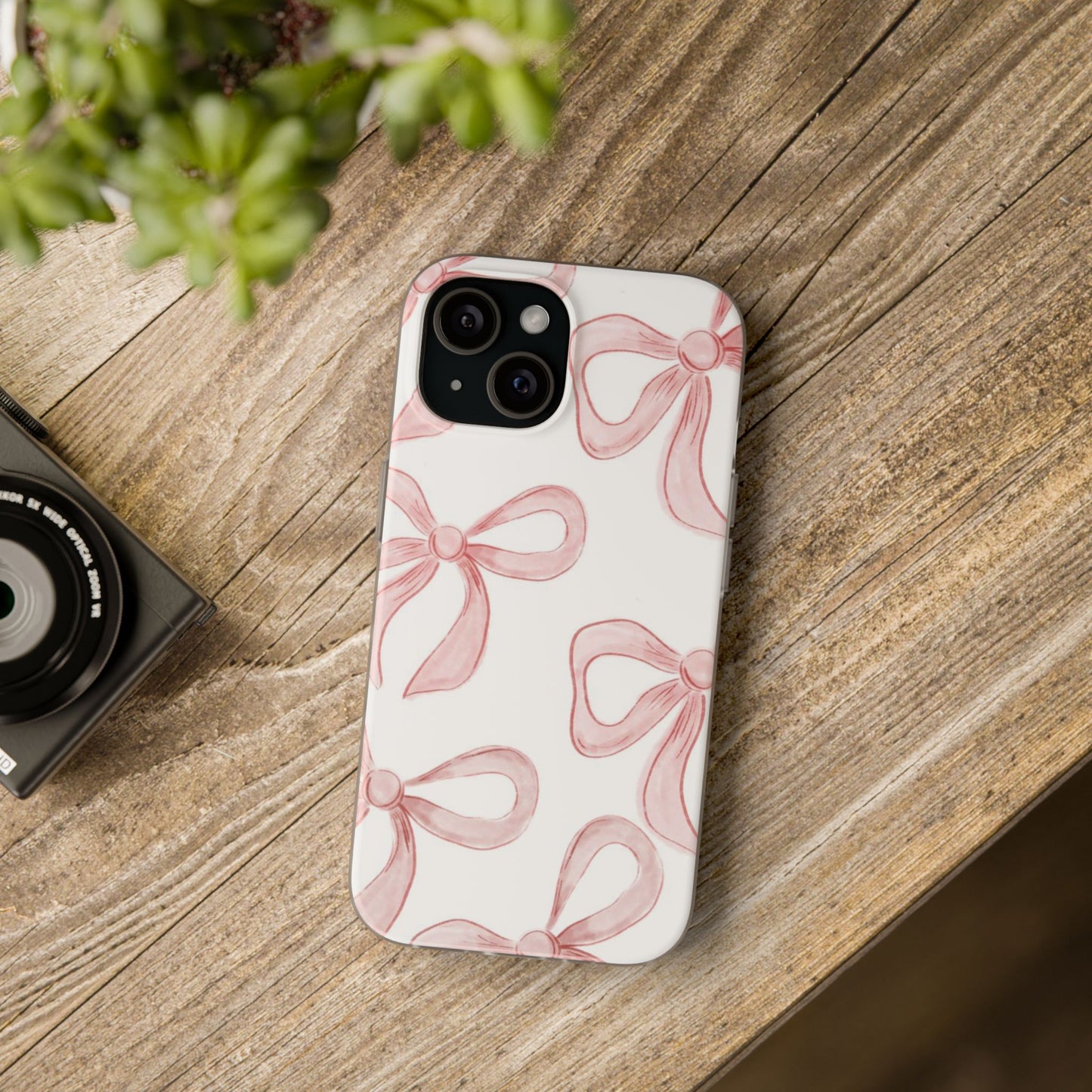 Pink Bows, Flexible Phone Case