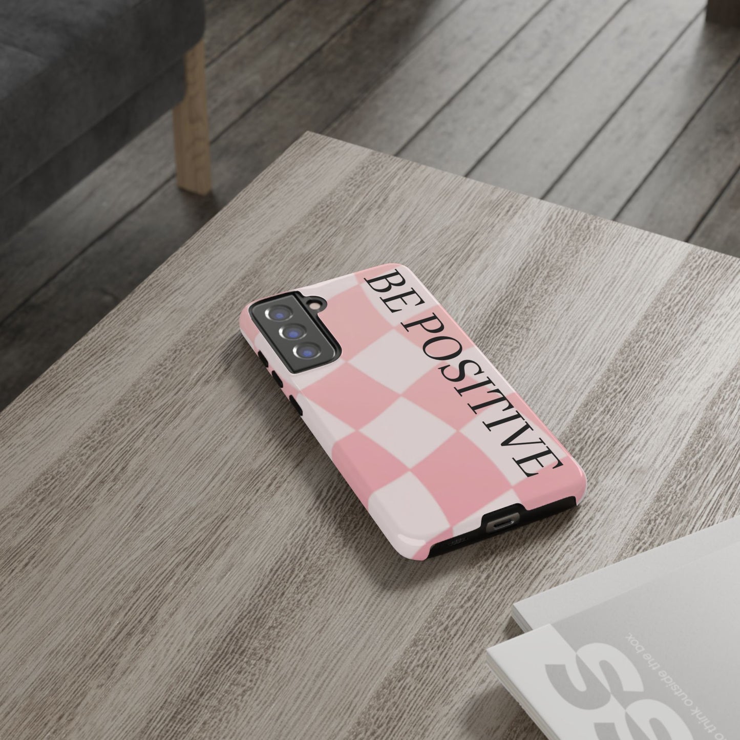 Be Positive, Pink & White Phone case