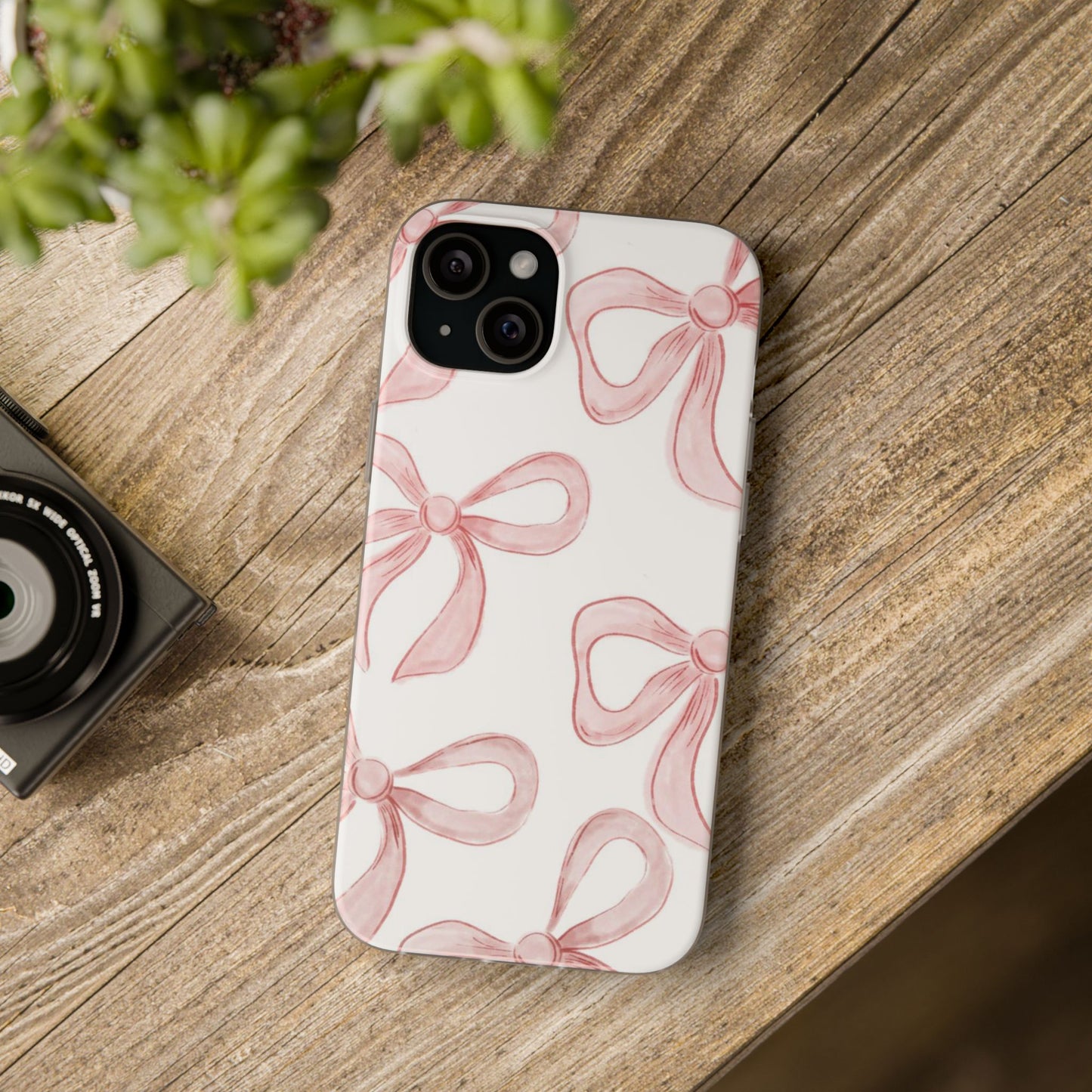 Pink Bows, Flexible Phone Case