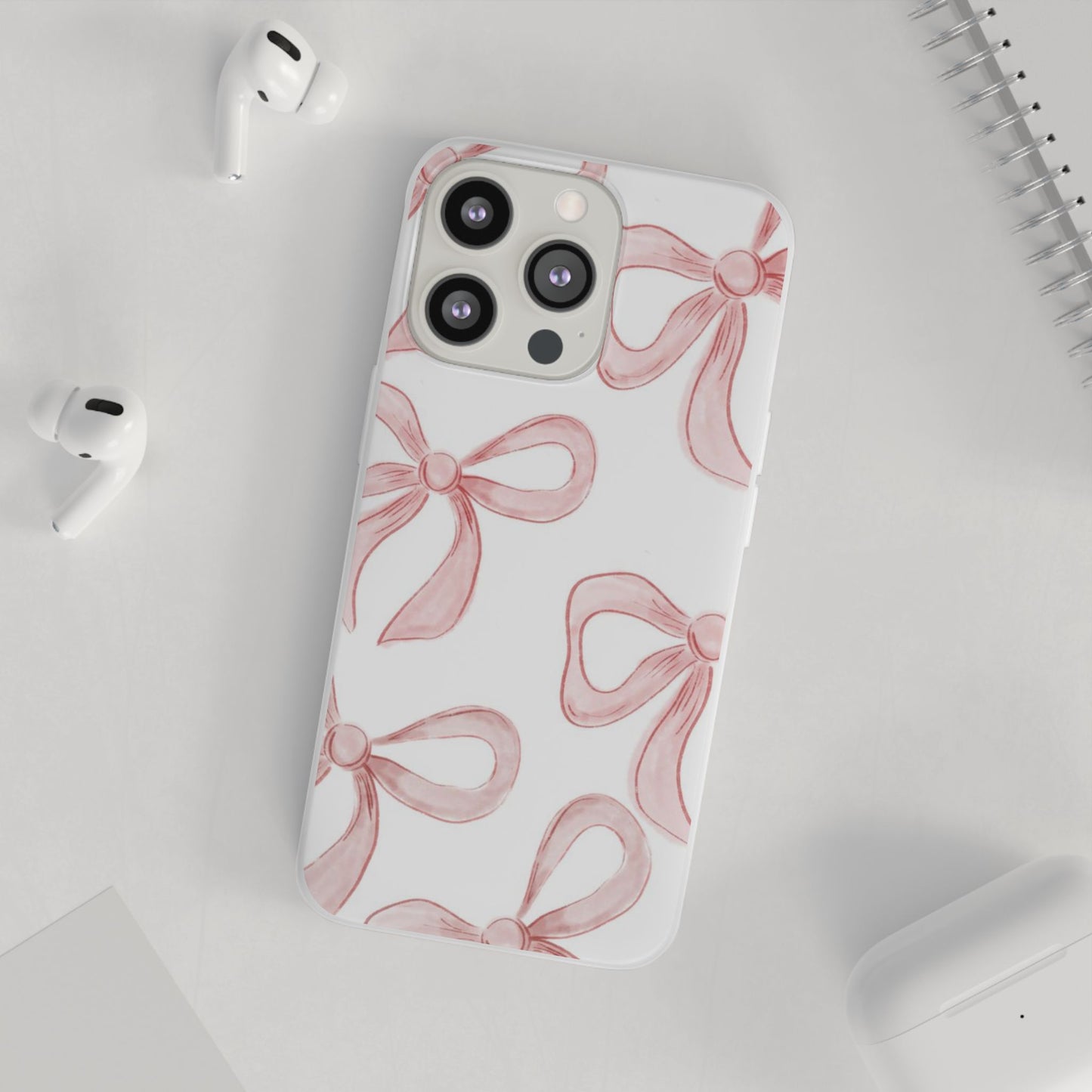 Pink Bows, Flexible Phone Case