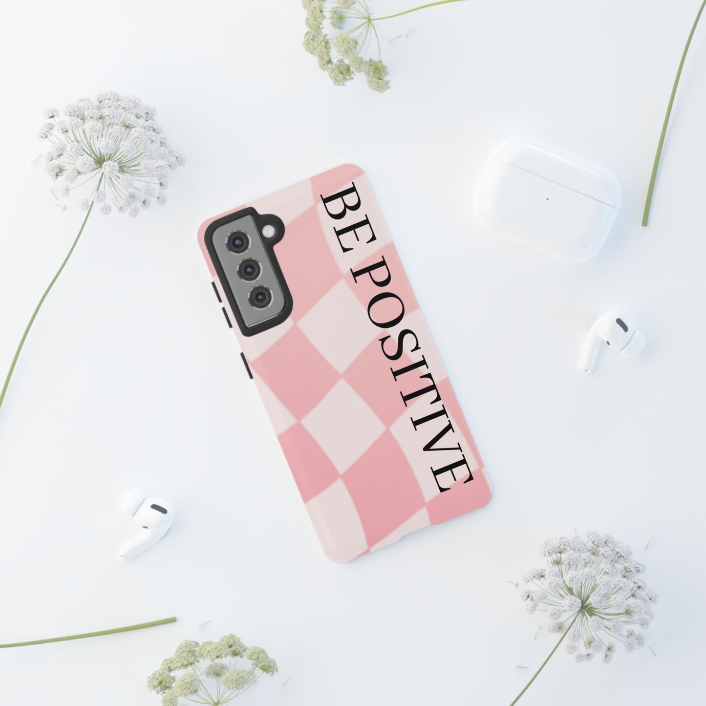 Be Positive, Pink & White Phone case