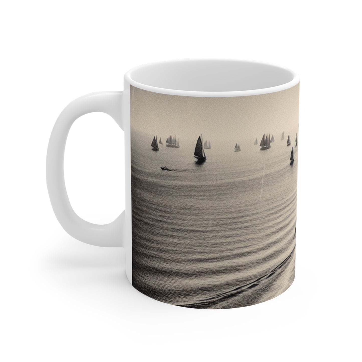 Boat Design Mug Black & White (11oz)