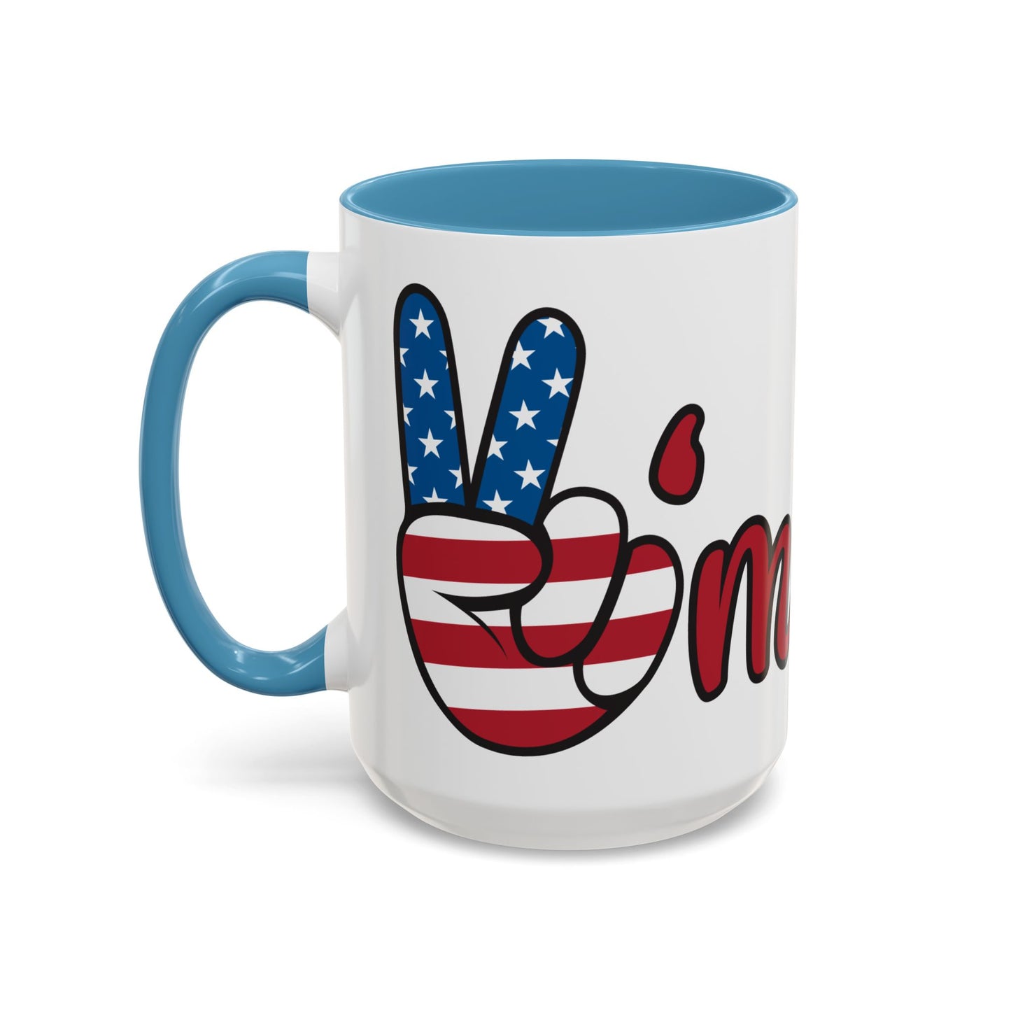 Accent Ceramic Coffee Mug, 11oz and 15oz,White with Colored Interior and Handle, BPA and Lead-Free, Glossy Finish, Ergonomic C-Handle