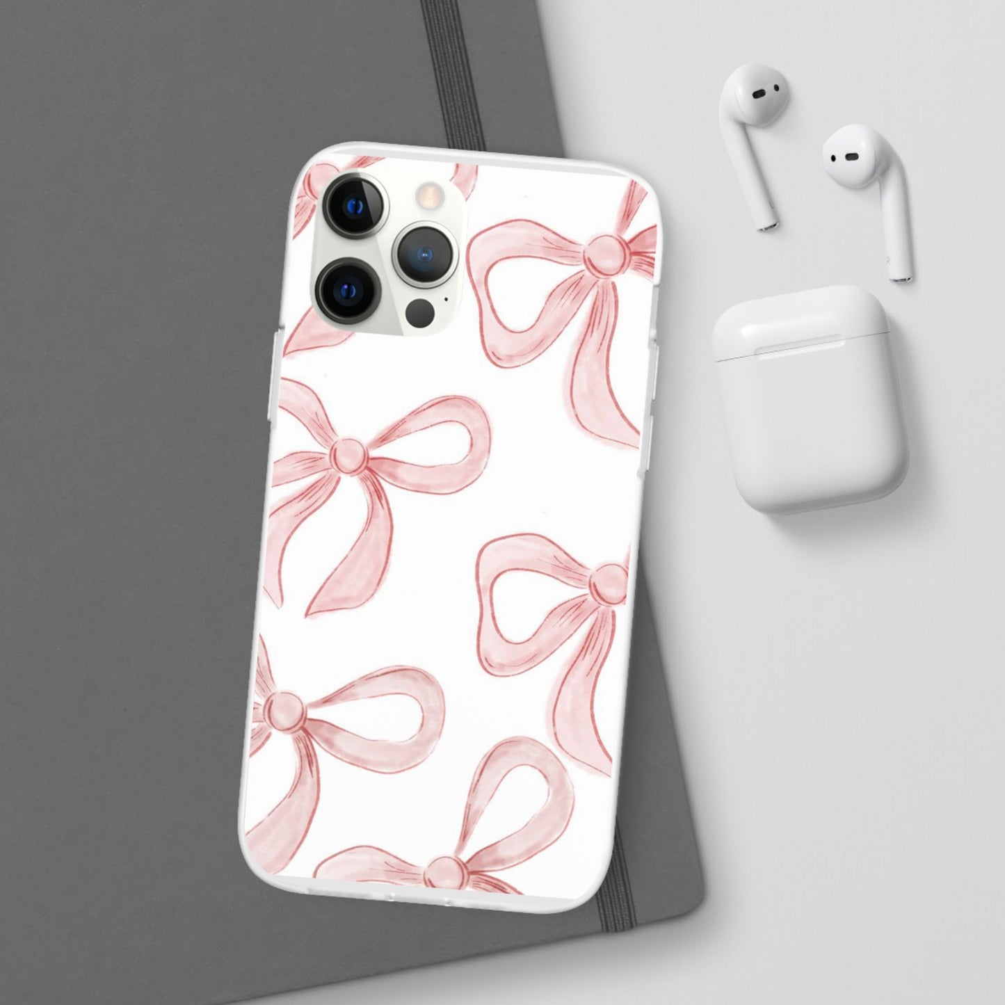 Pink Bows, Flexible Phone Case