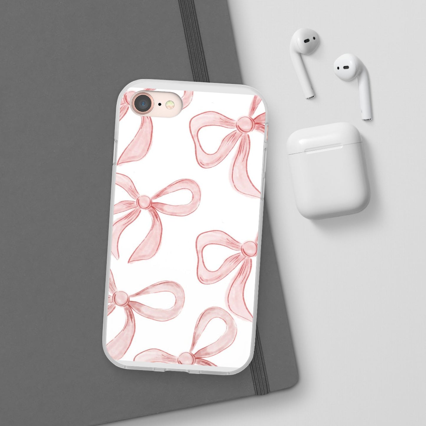 Pink Bows, Flexible Phone Case