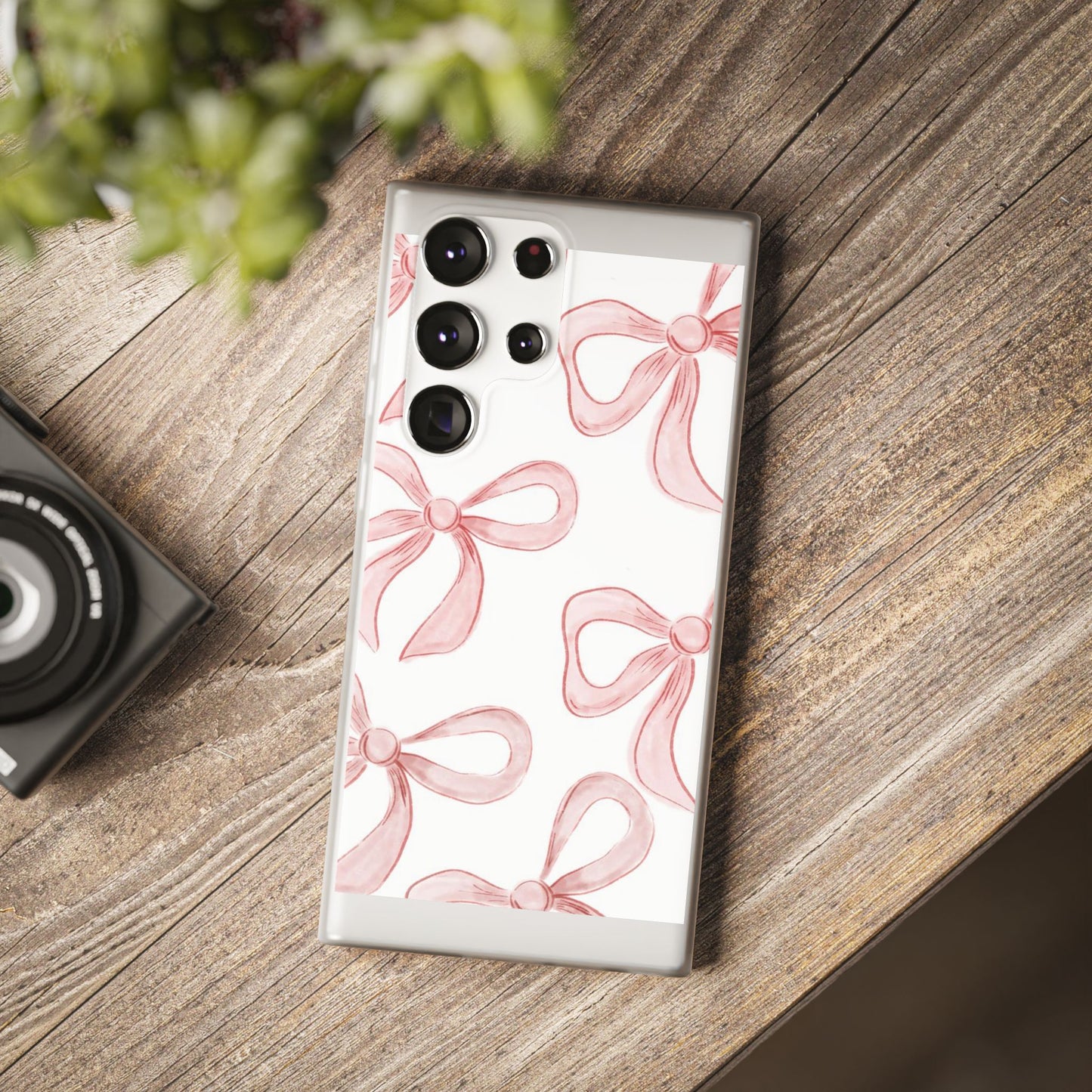 Pink Bows, Flexible Phone Case