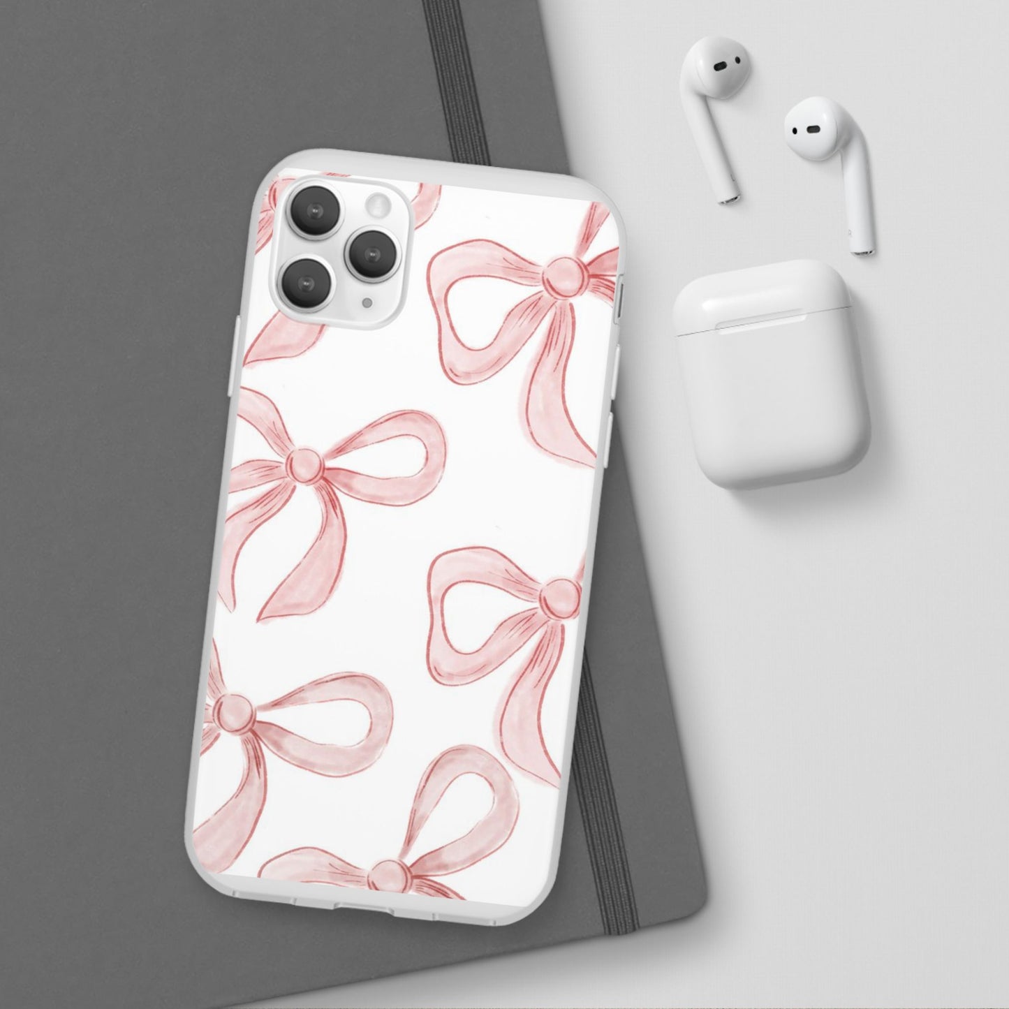 Pink Bows, Flexible Phone Case