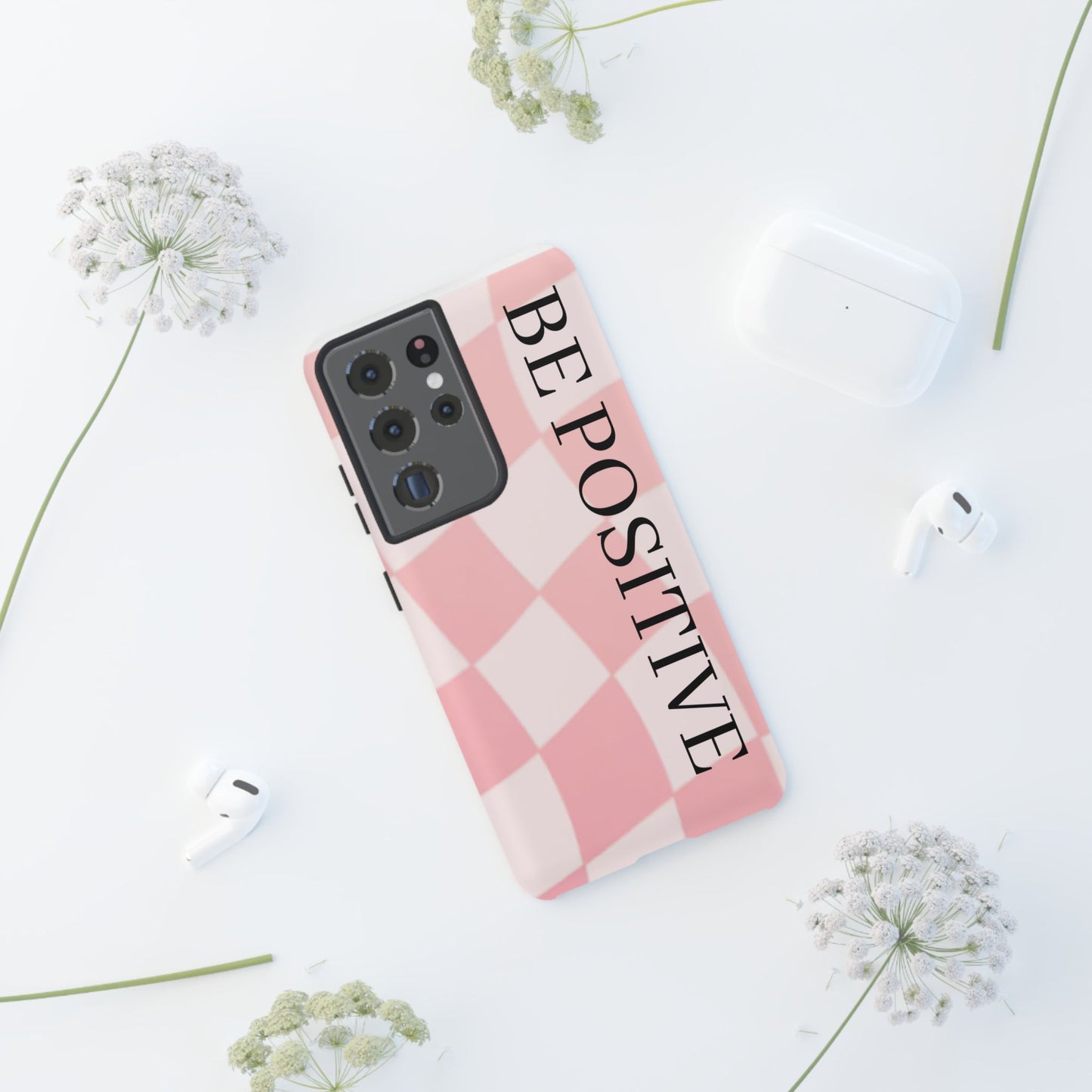 Be Positive, Pink & White Phone case
