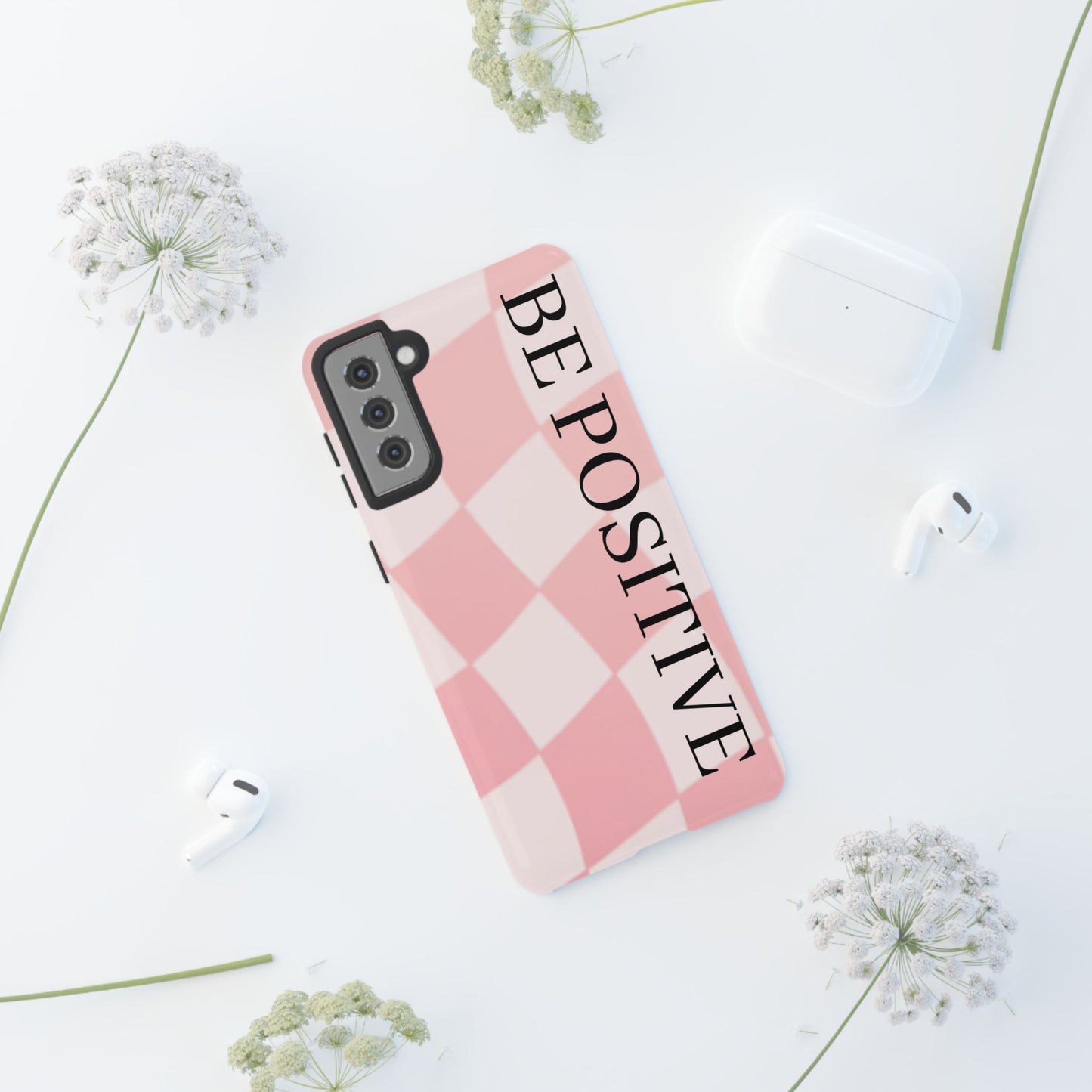 Be Positive, Pink & White Phone case