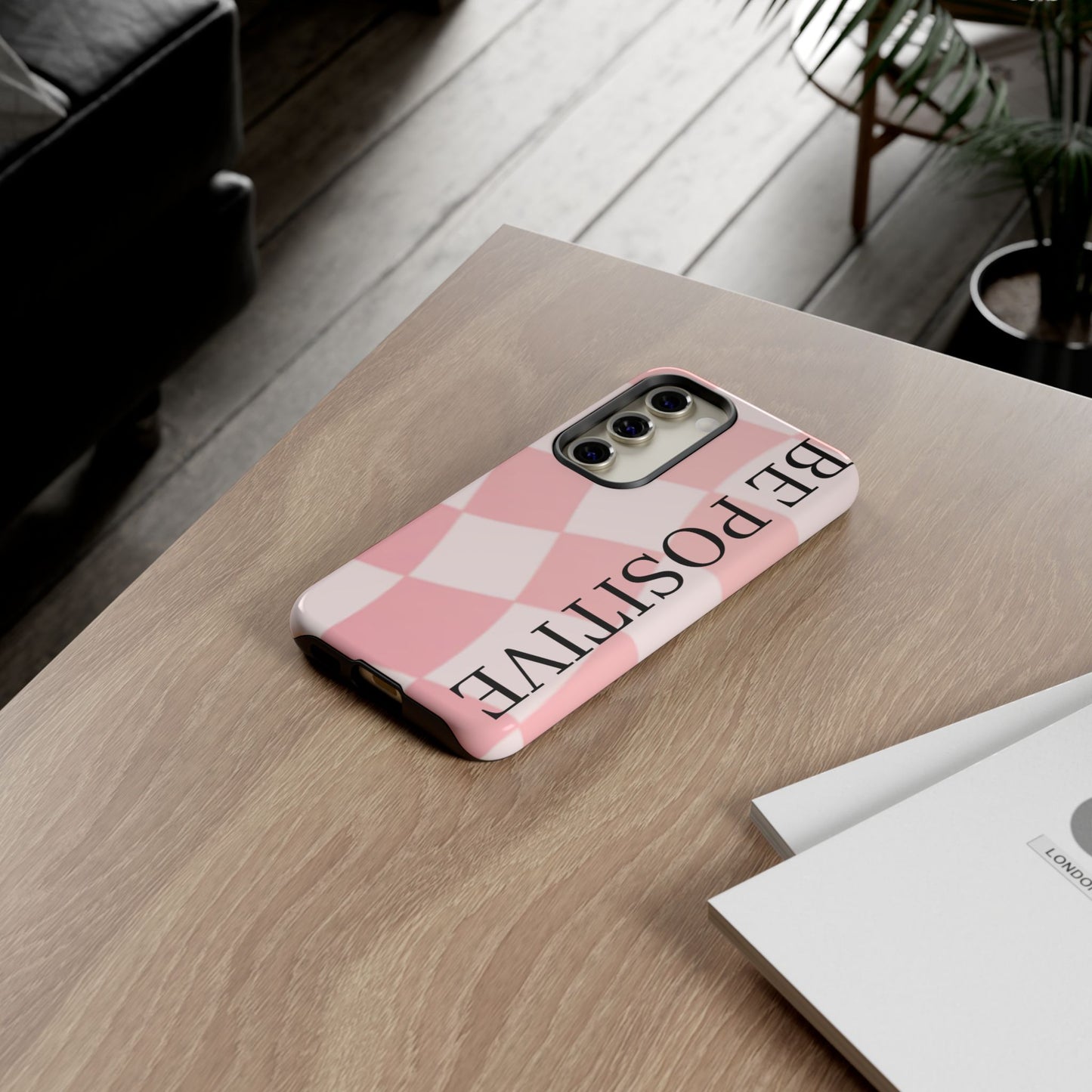 Be Positive, Pink & White Phone case