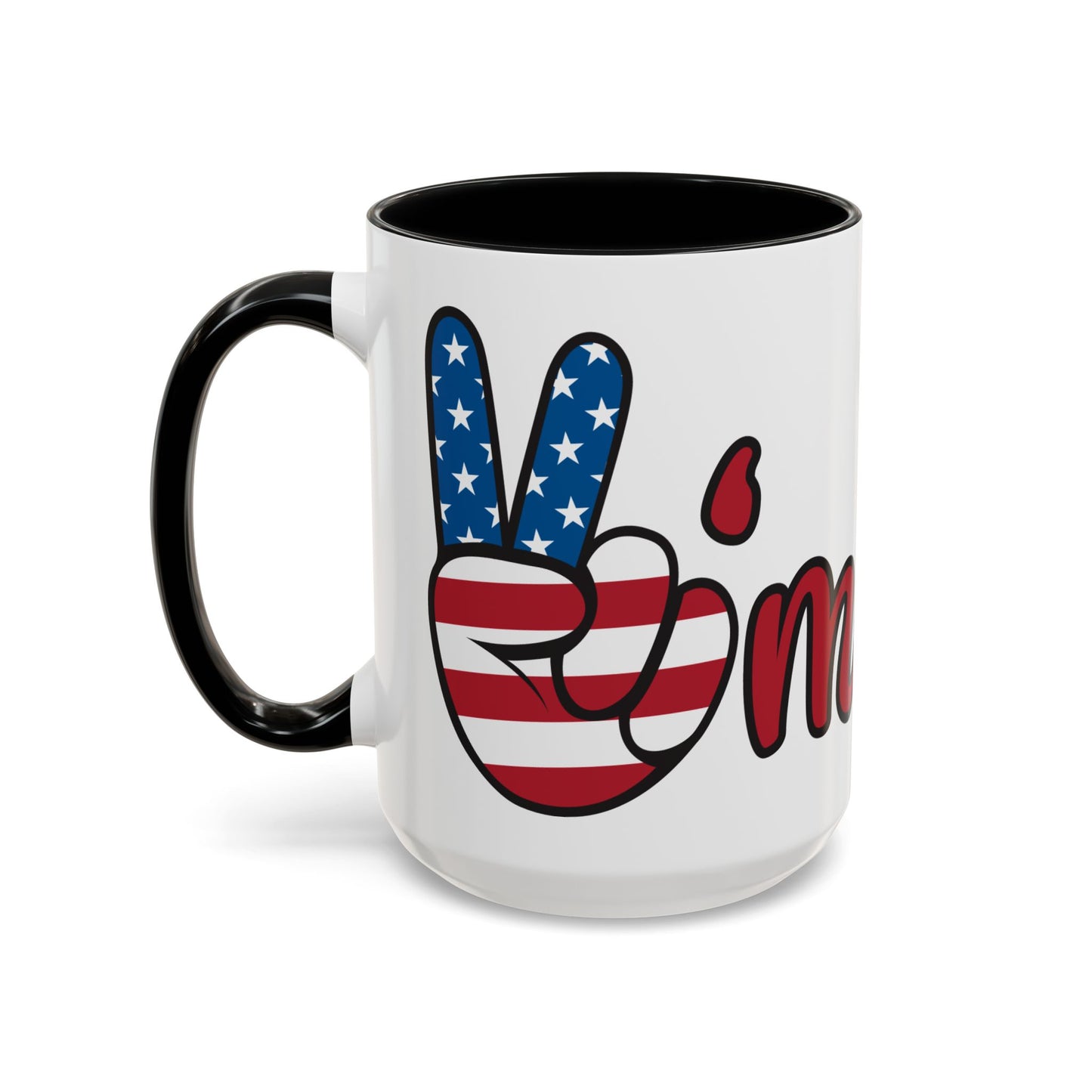 Accent Ceramic Coffee Mug, 11oz and 15oz,White with Colored Interior and Handle, BPA and Lead-Free, Glossy Finish, Ergonomic C-Handle
