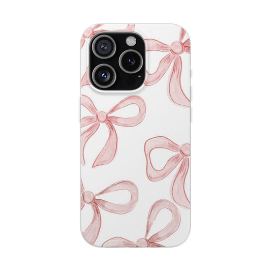 Pink Bows, Flexible Phone Case