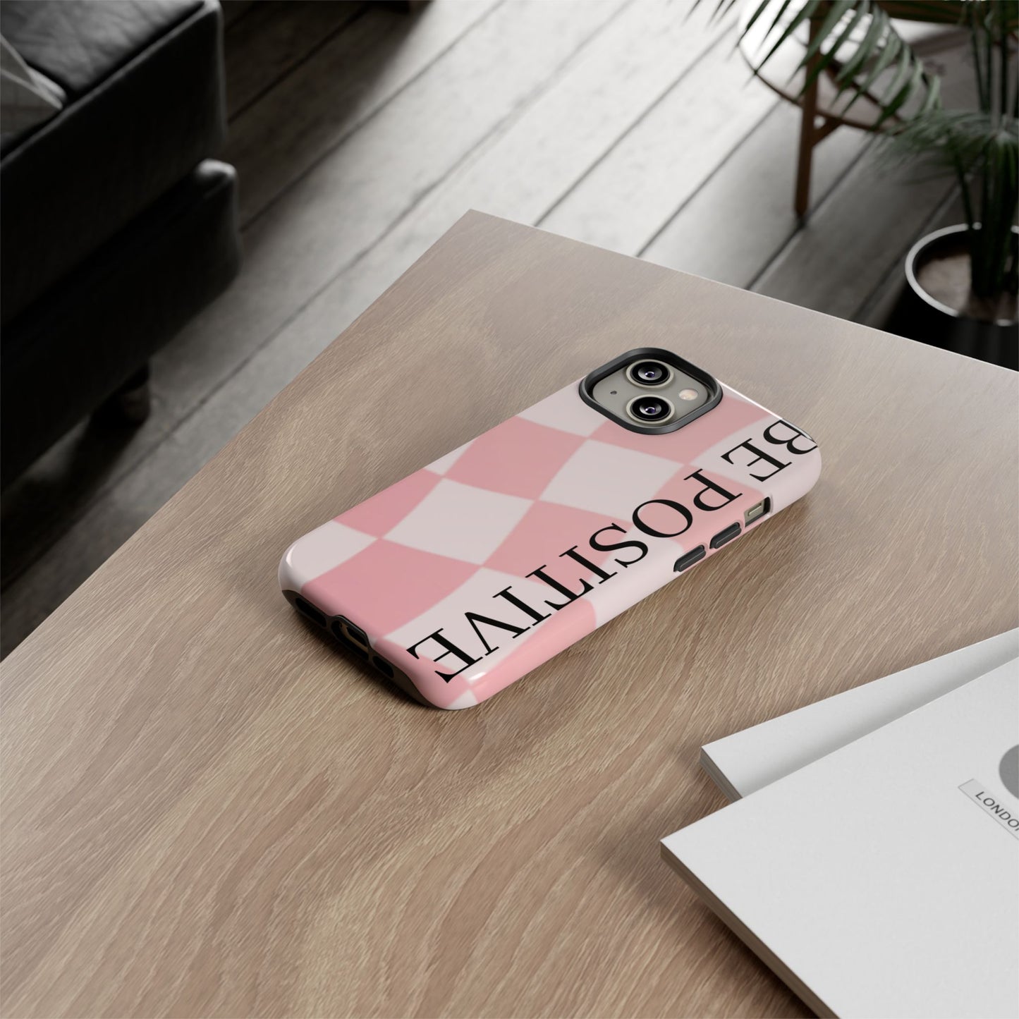 Be Positive, Pink & White Phone case