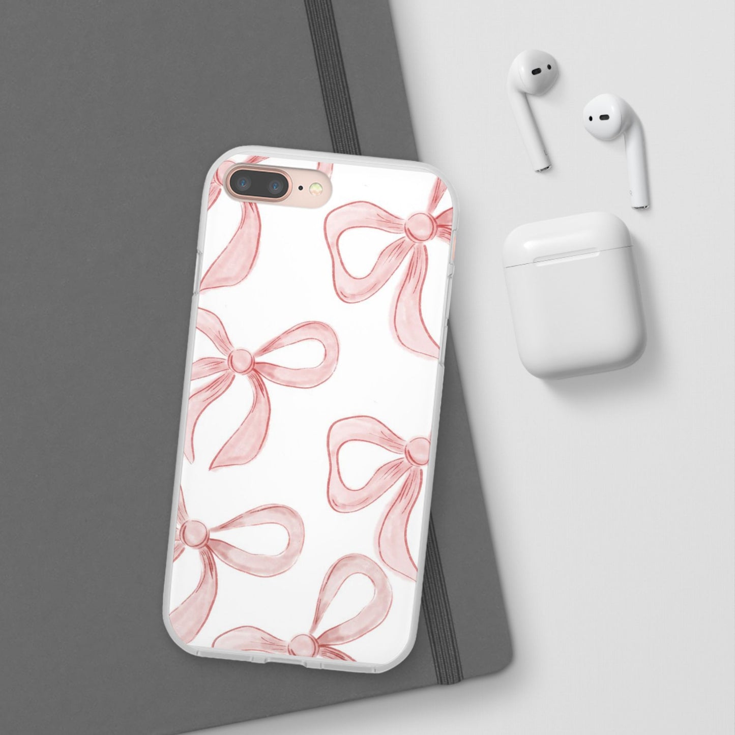 Pink Bows, Flexible Phone Case