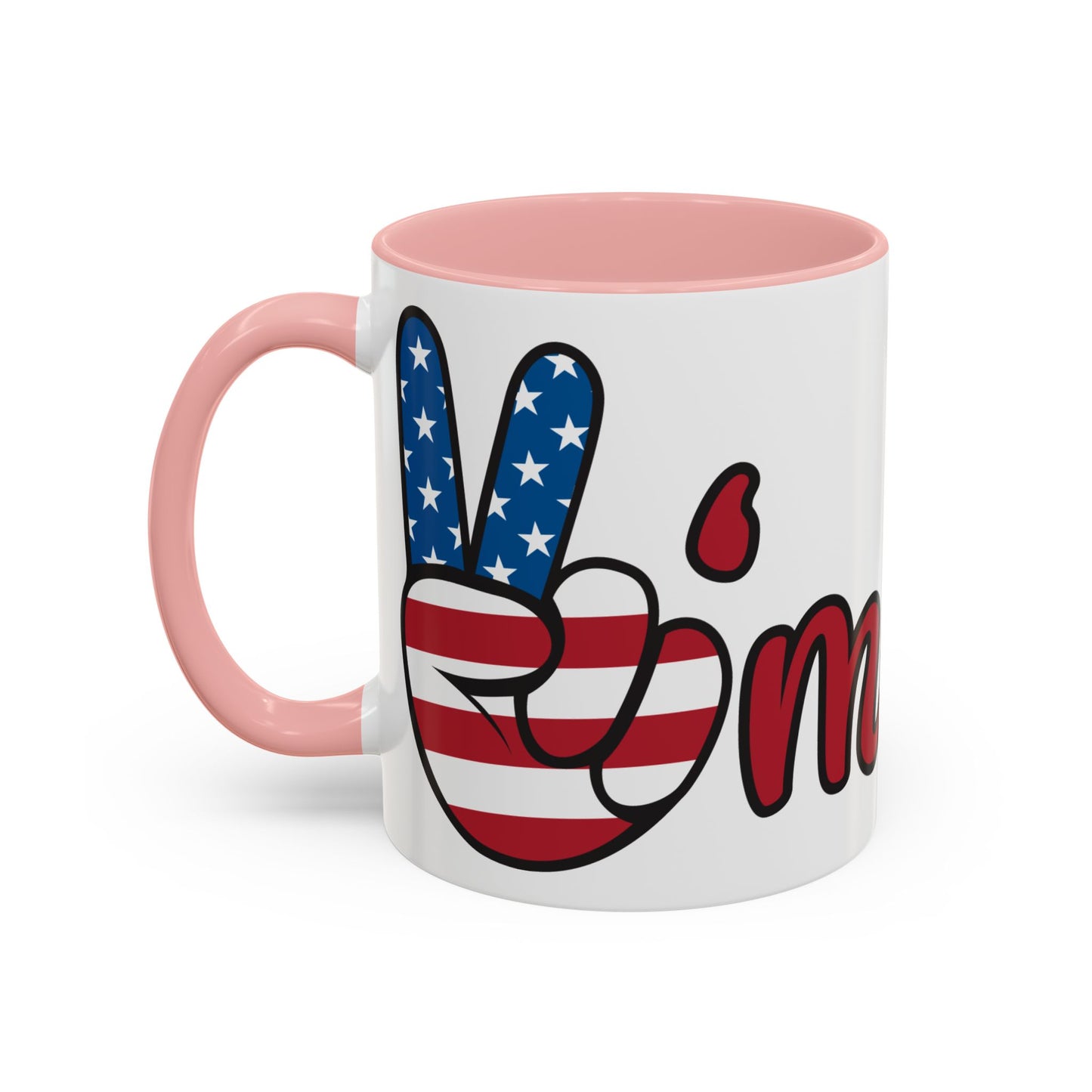 Accent Ceramic Coffee Mug, 11oz and 15oz,White with Colored Interior and Handle, BPA and Lead-Free, Glossy Finish, Ergonomic C-Handle