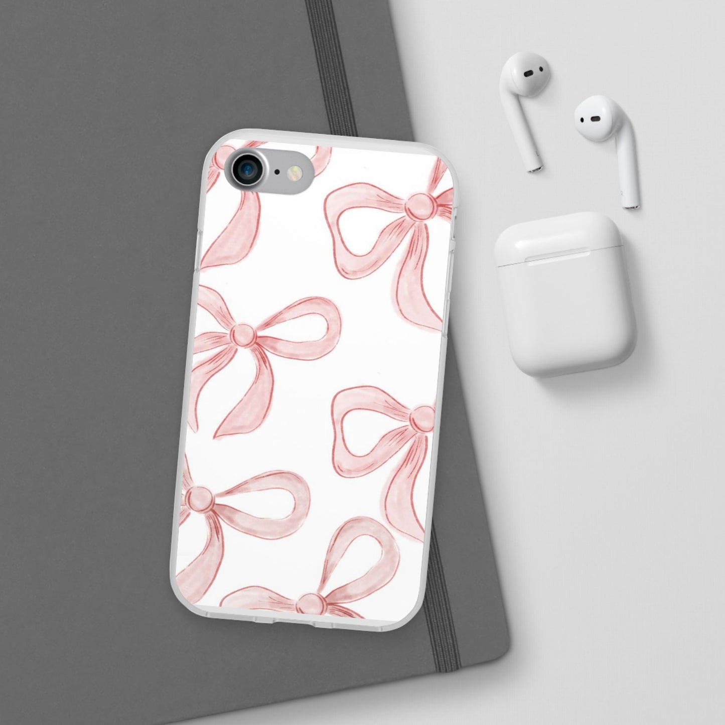 Pink Bows, Flexible Phone Case