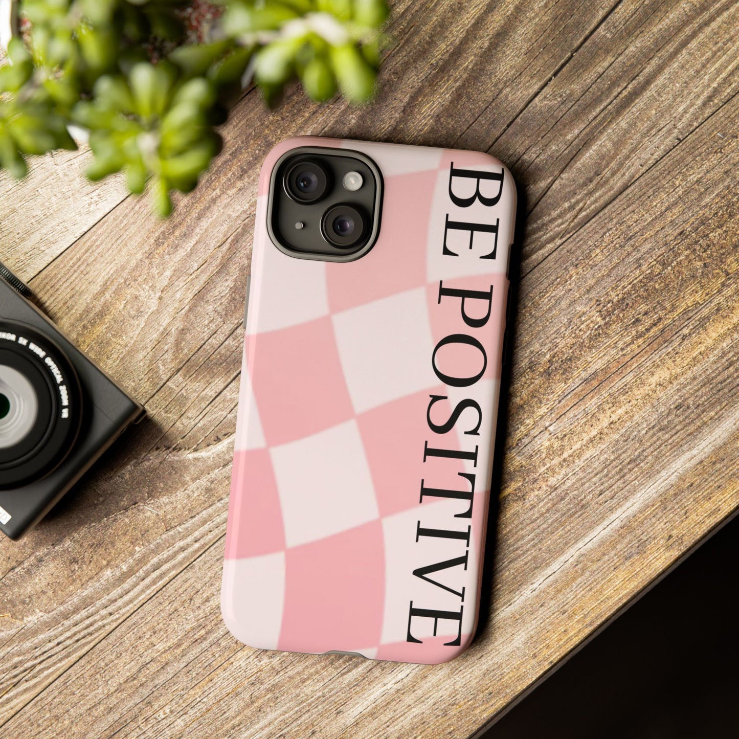 Be Positive, Pink & White Phone case