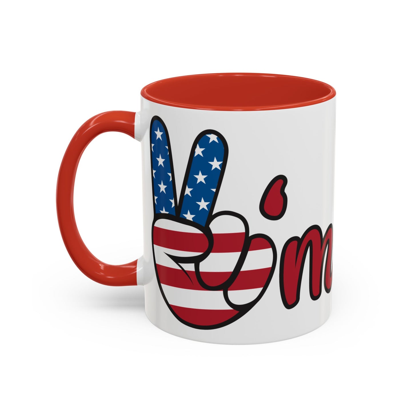 Accent Ceramic Coffee Mug, 11oz and 15oz,White with Colored Interior and Handle, BPA and Lead-Free, Glossy Finish, Ergonomic C-Handle
