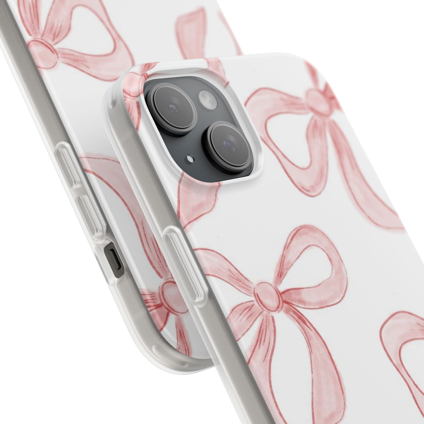 Pink Bows, Flexible Phone Case