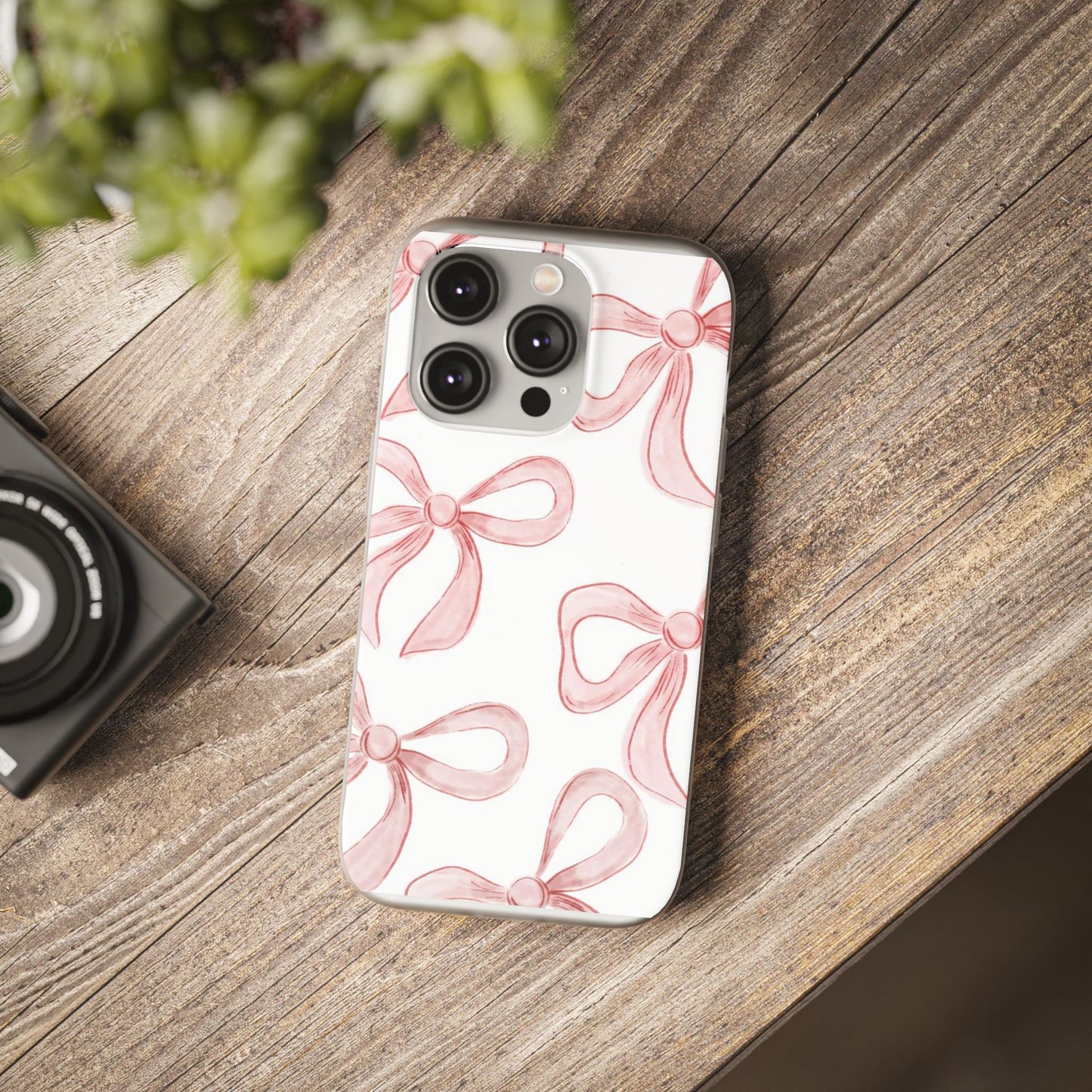 Pink Bows, Flexible Phone Case