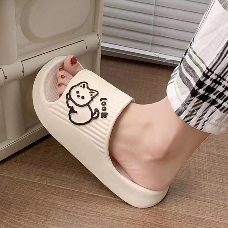 Cute Cat Slippers – Summer Platform Slides for Women, Non-Slip, Comfortable Indoor & Outdoor Flip-Flops, Adorable & Durable Design