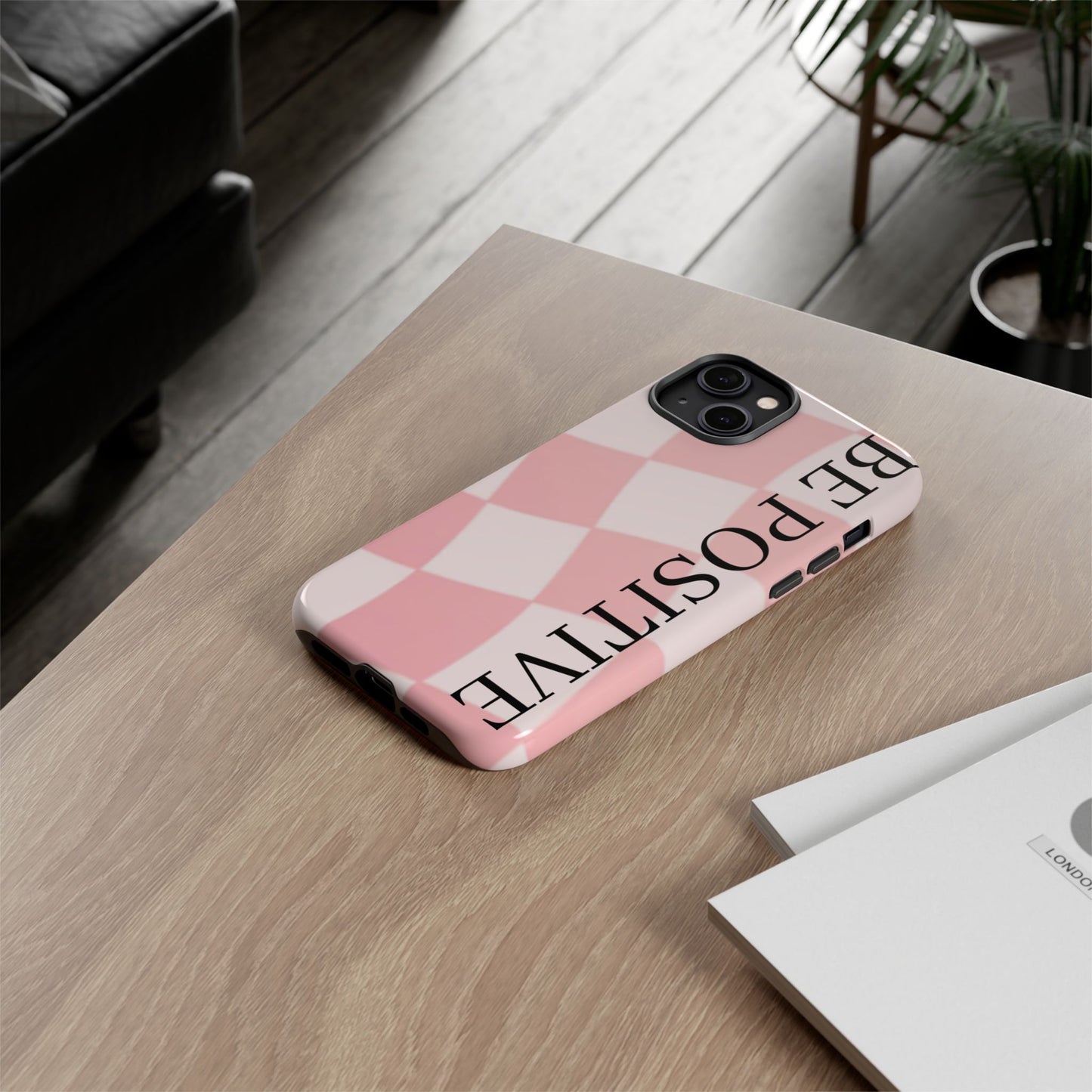 Be Positive, Pink & White Phone case