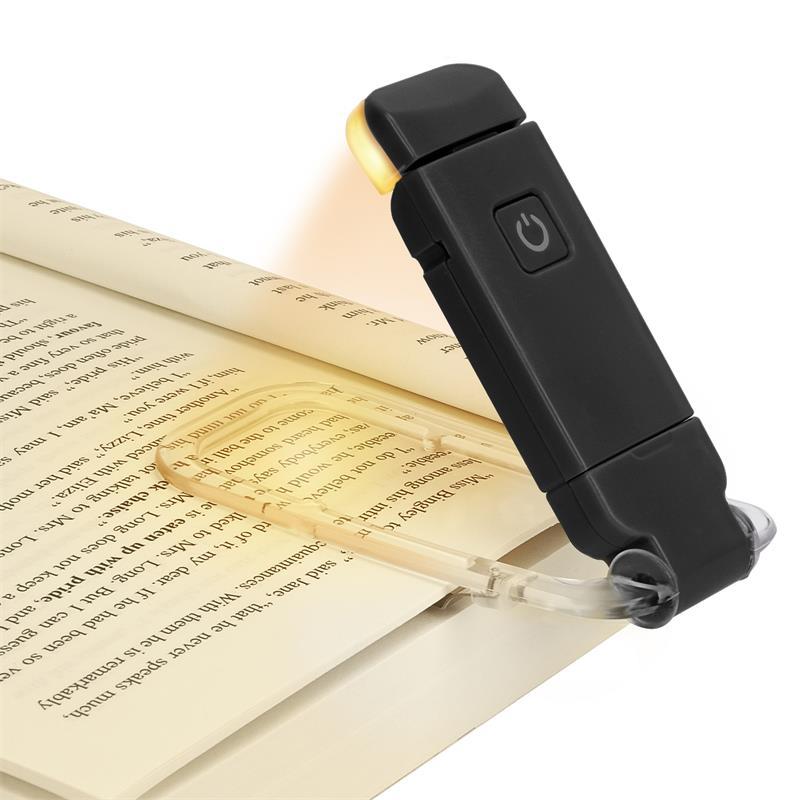 LED USB Rechargeable Book Reading Light – Portable, Adjustable Brightness, Eye Protection Clip-on, Lightweight Travel Bookmark Lamp