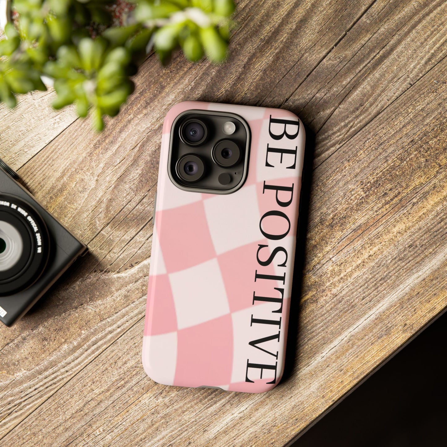 Be Positive, Pink & White Phone case