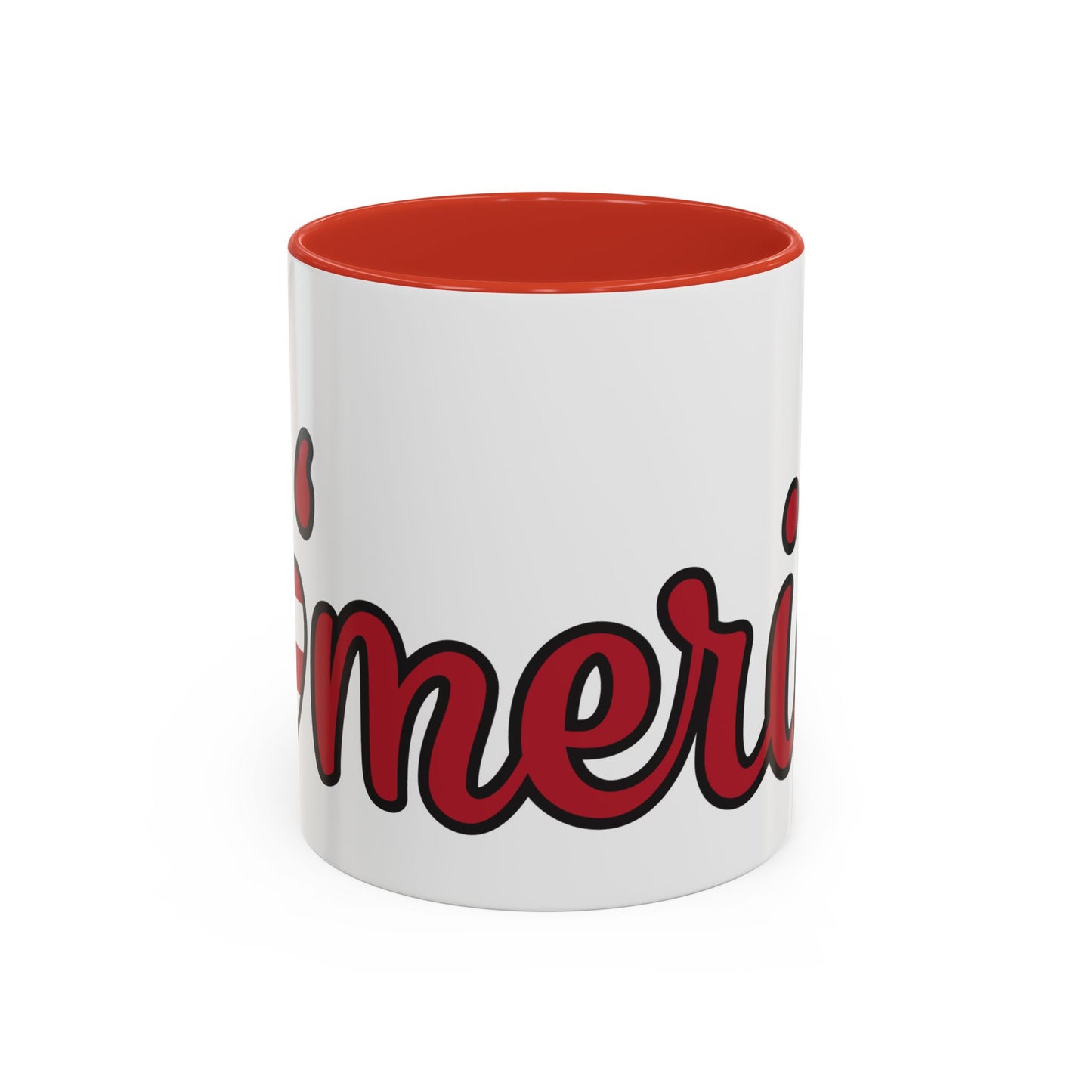 Accent Ceramic Coffee Mug, 11oz and 15oz,White with Colored Interior and Handle, BPA and Lead-Free, Glossy Finish, Ergonomic C-Handle