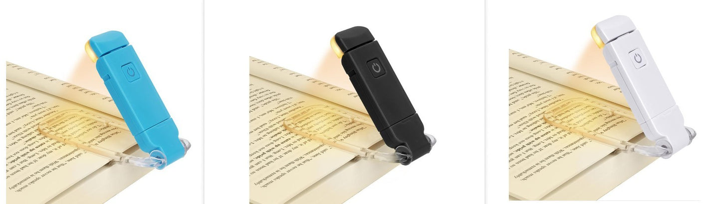 LED USB Rechargeable Book Reading Light – Portable, Adjustable Brightness, Eye Protection Clip-on, Lightweight Travel Bookmark Lamp