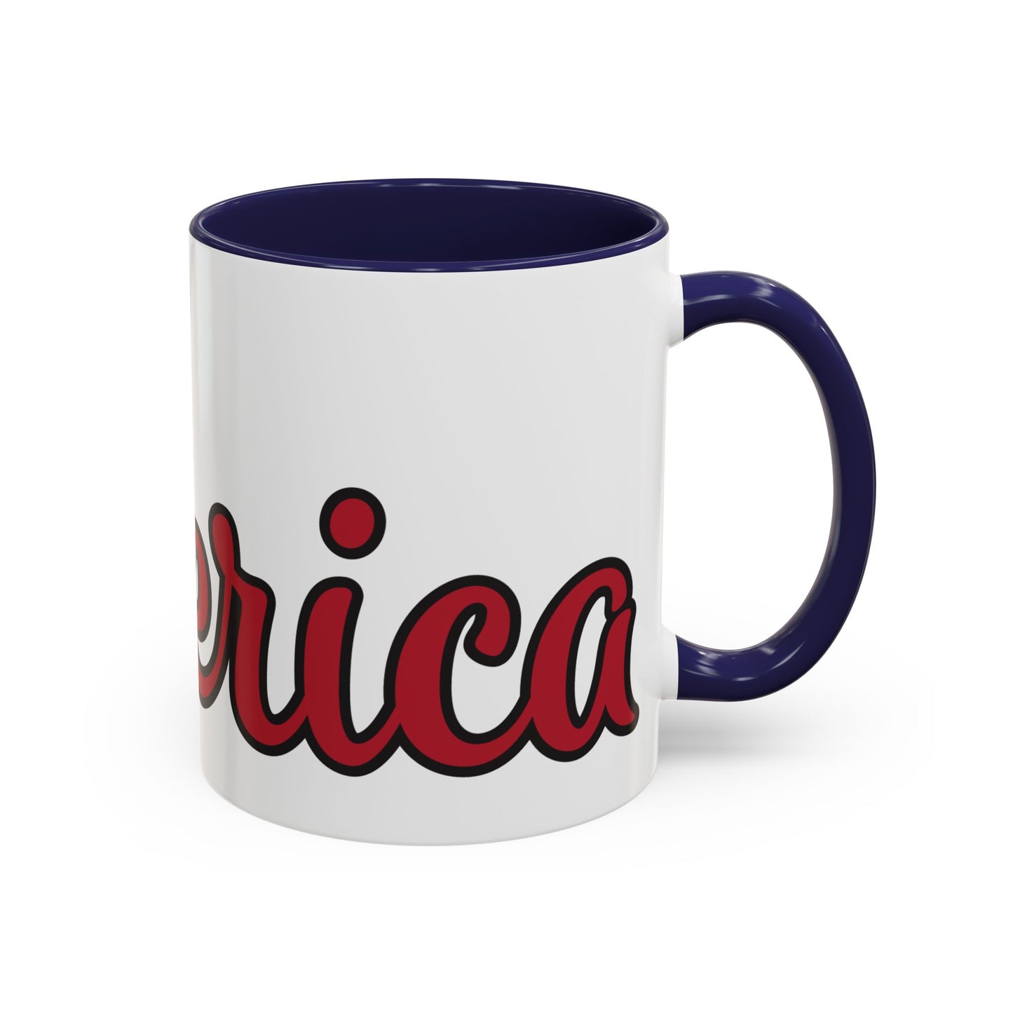 Accent Ceramic Coffee Mug, 11oz and 15oz,White with Colored Interior and Handle, BPA and Lead-Free, Glossy Finish, Ergonomic C-Handle