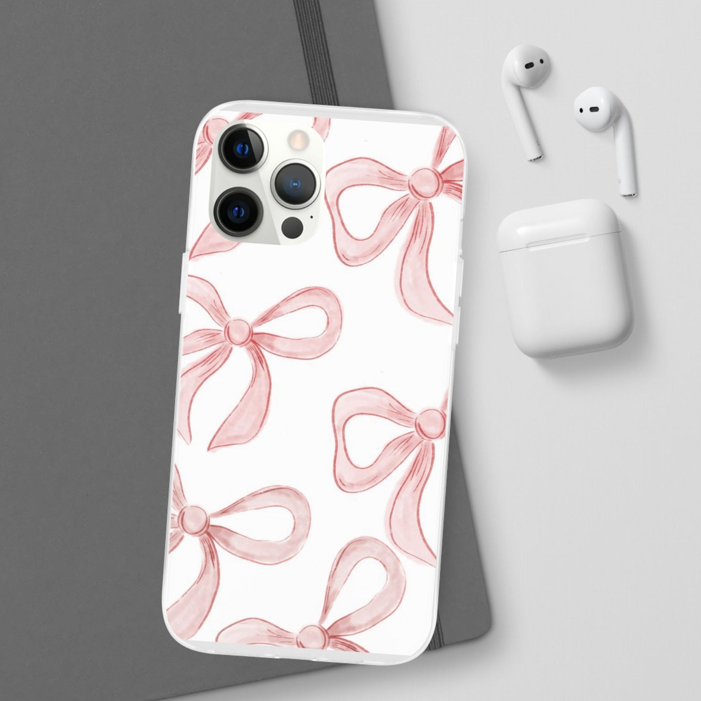 Pink Bows, Flexible Phone Case