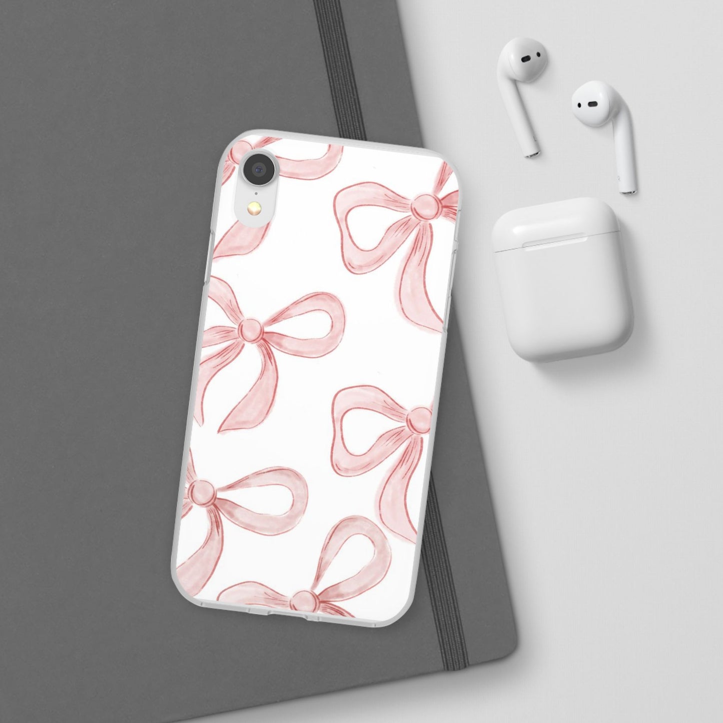 Pink Bows, Flexible Phone Case