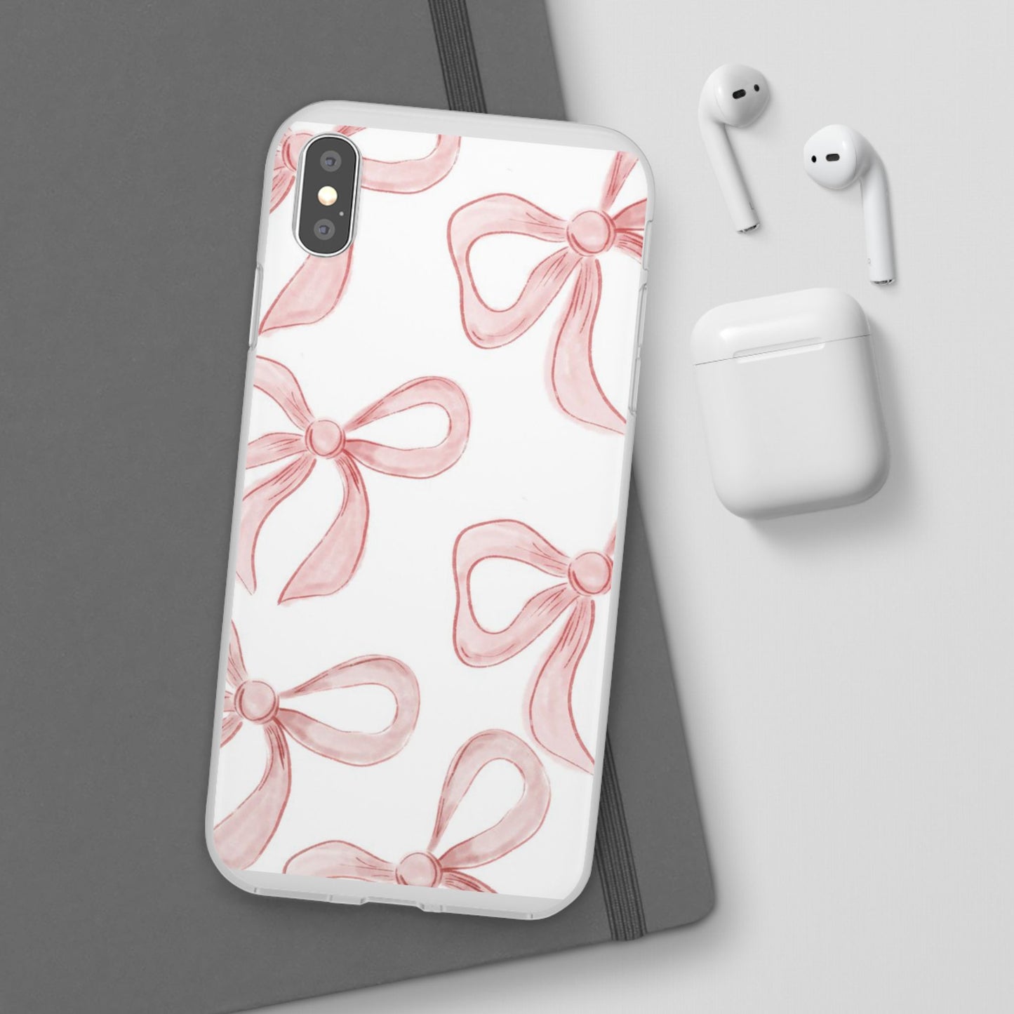 Pink Bows, Flexible Phone Case