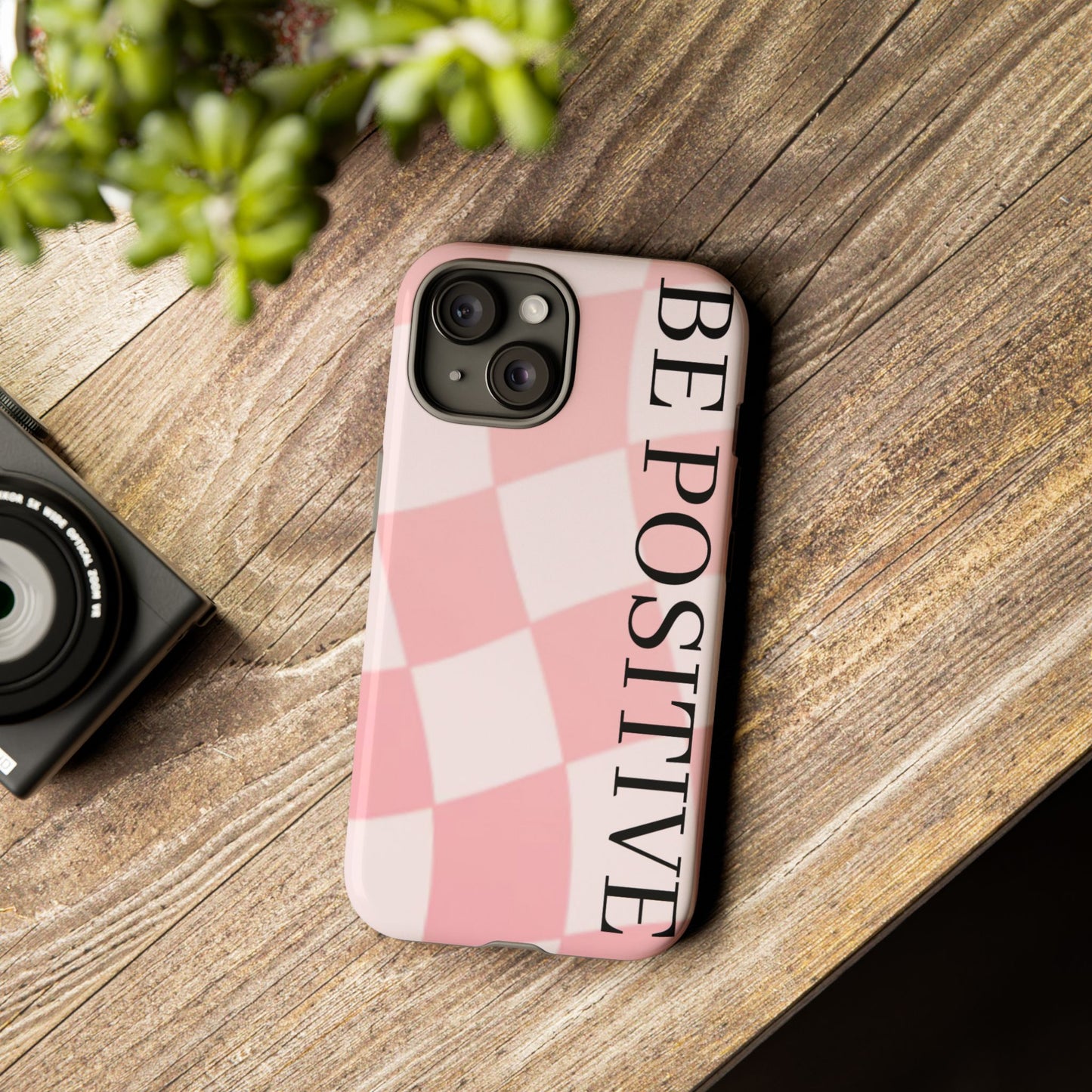 Be Positive, Pink & White Phone case