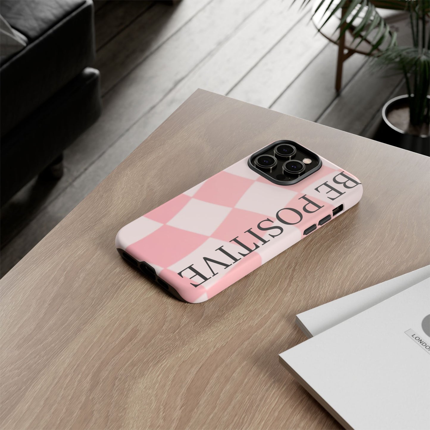 Be Positive, Pink & White Phone case