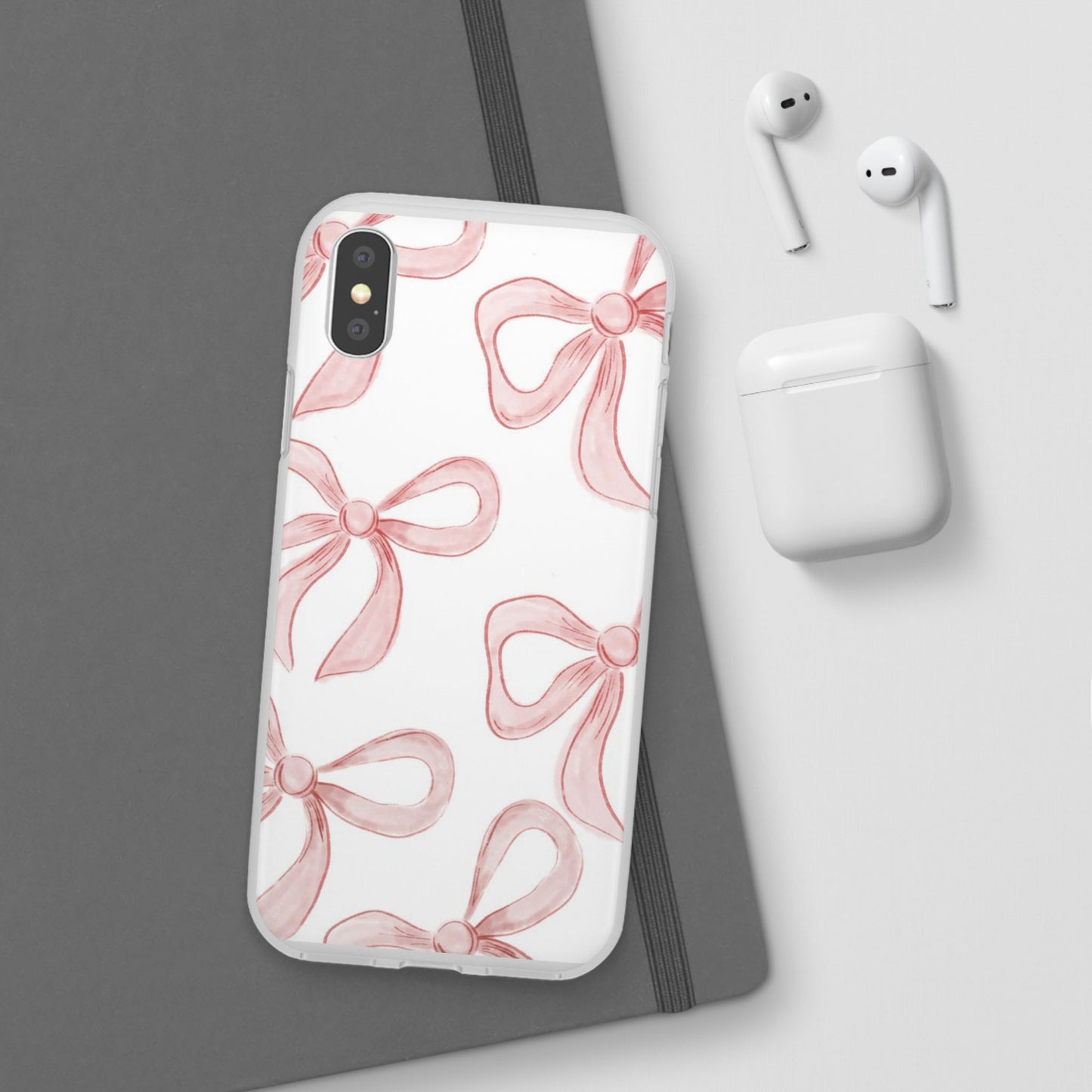 Pink Bows, Flexible Phone Case
