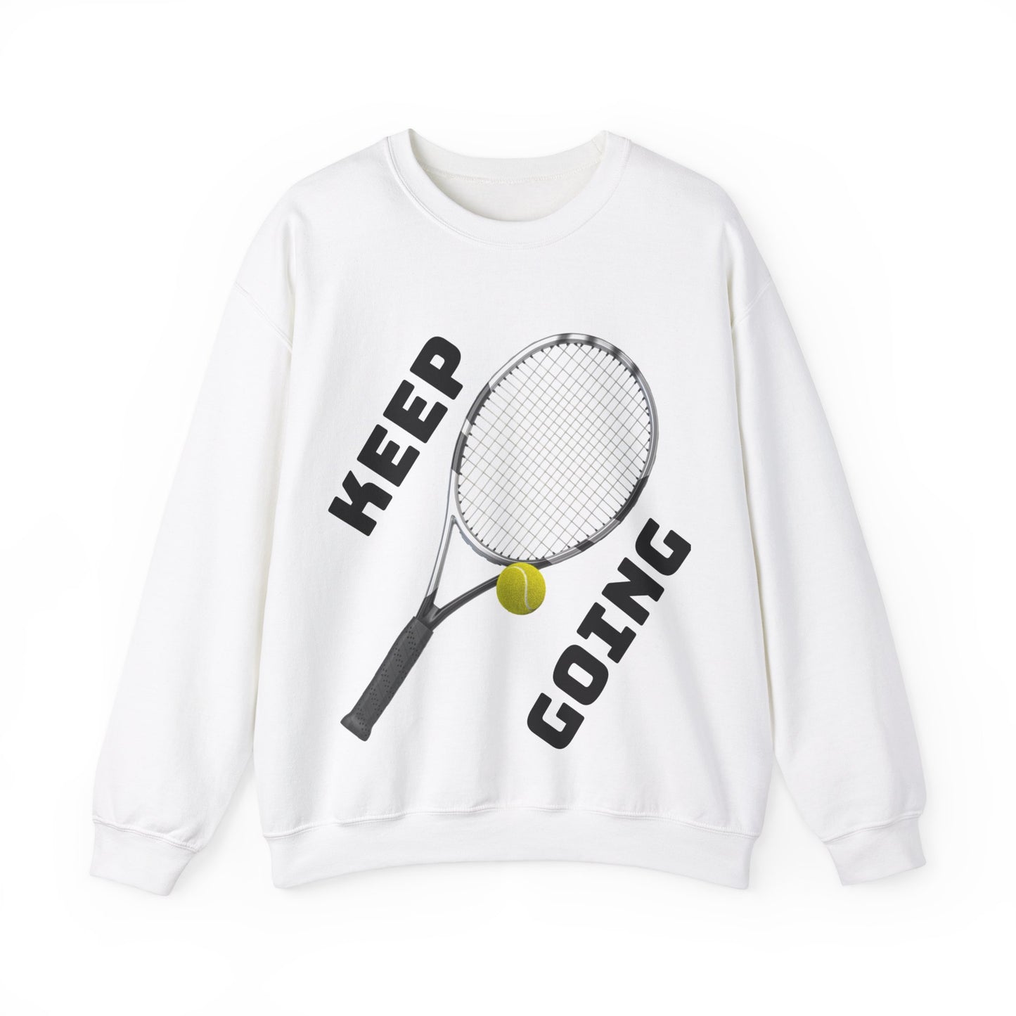 Keep Going - Unisex Tennis Sweatshirt, Heavy Blend Crewneck for Tennis Lovers, Motivational Sports Apparel