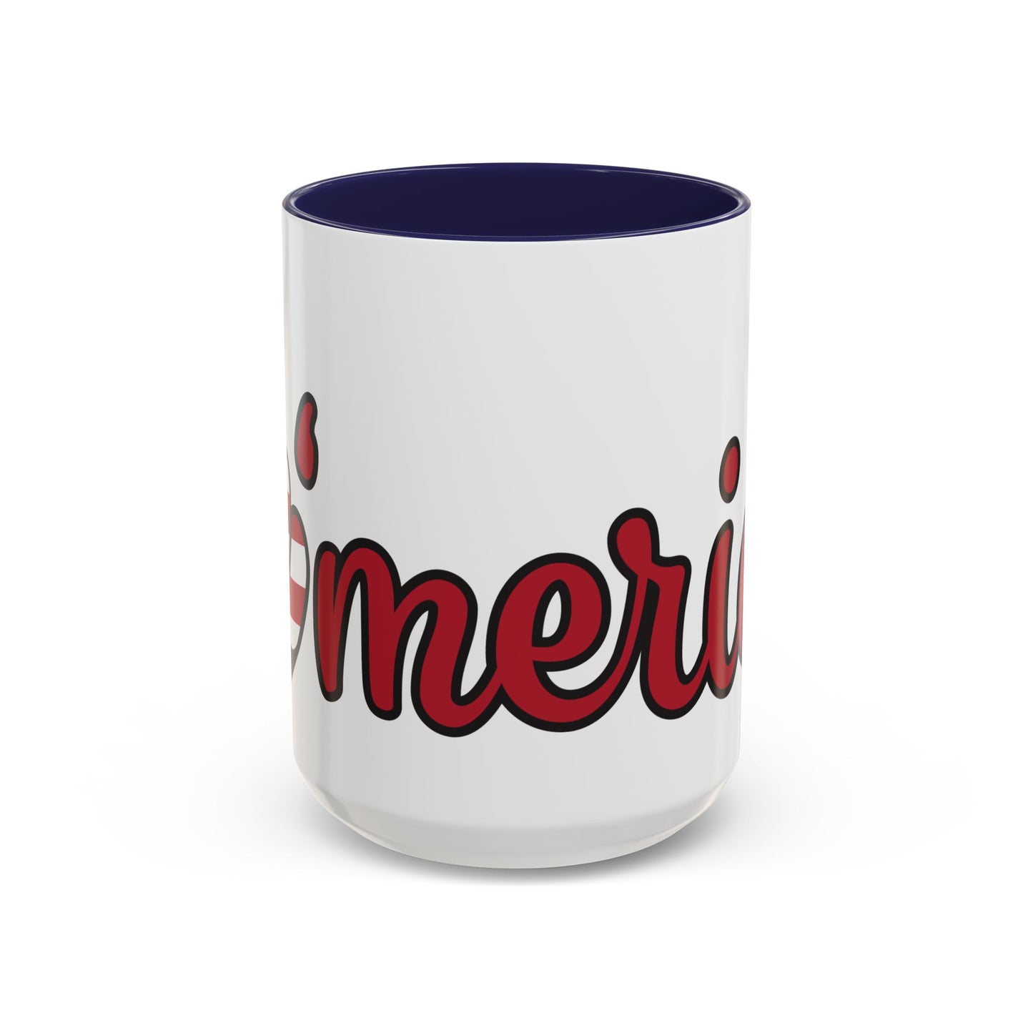 Accent Ceramic Coffee Mug, 11oz and 15oz,White with Colored Interior and Handle, BPA and Lead-Free, Glossy Finish, Ergonomic C-Handle