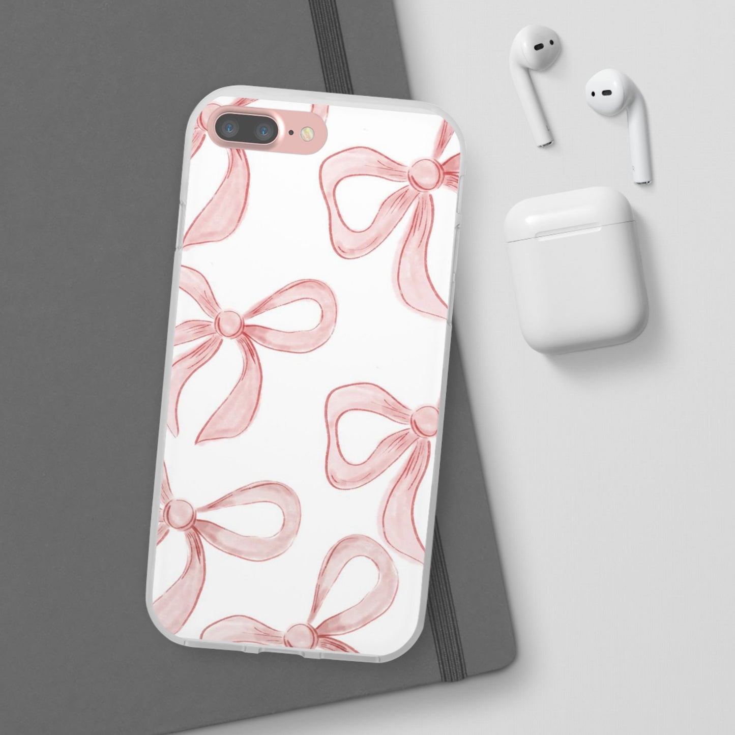 Pink Bows, Flexible Phone Case