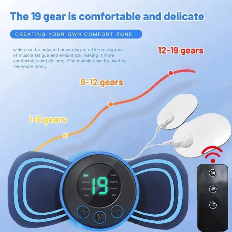 Portable Electric Intelligent Mini Neck Massager Patch – Relief for Back and Shoulder Pain.